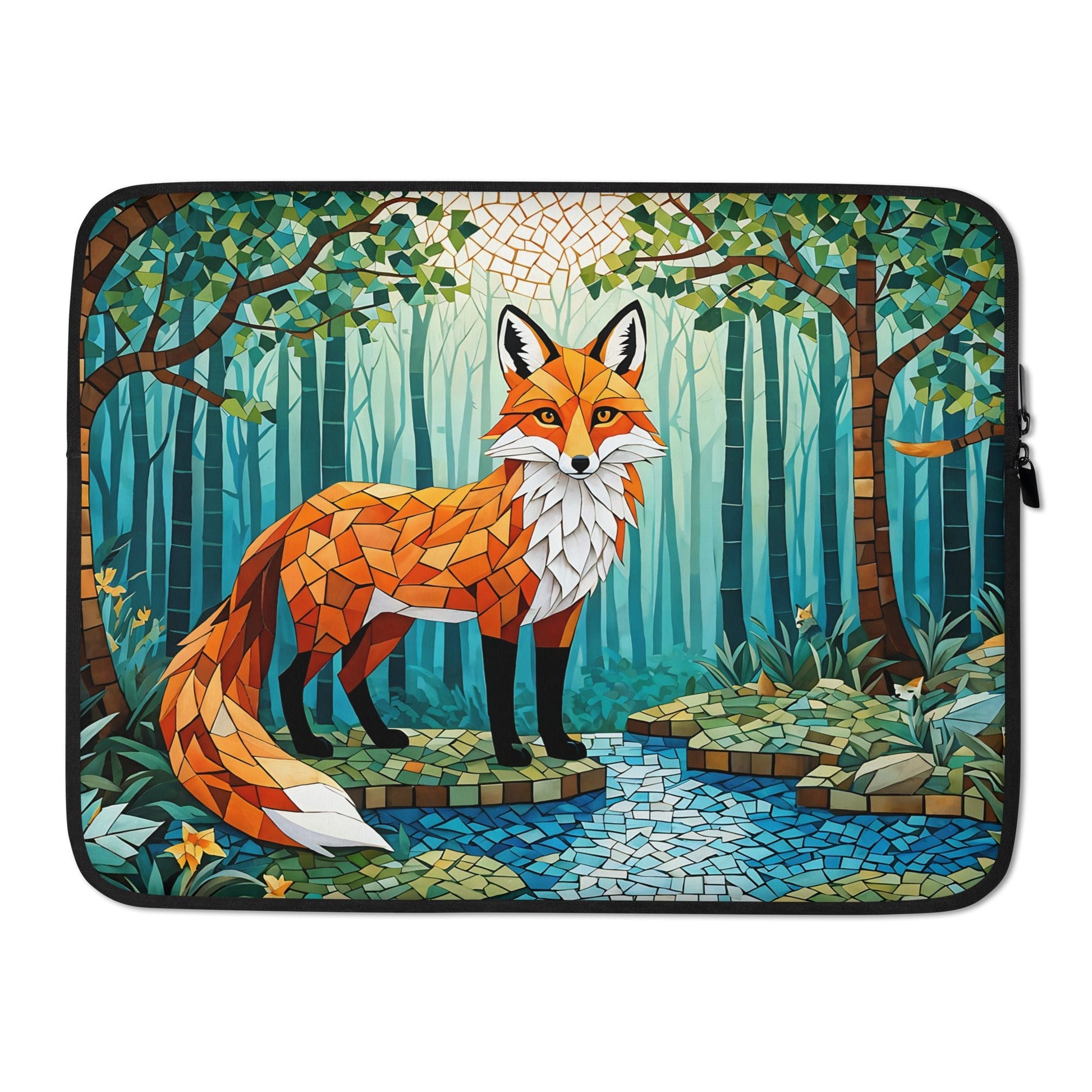 Mosaic Fox By The River Laptop Sleeve - Laptop Cases - Discovery Co.