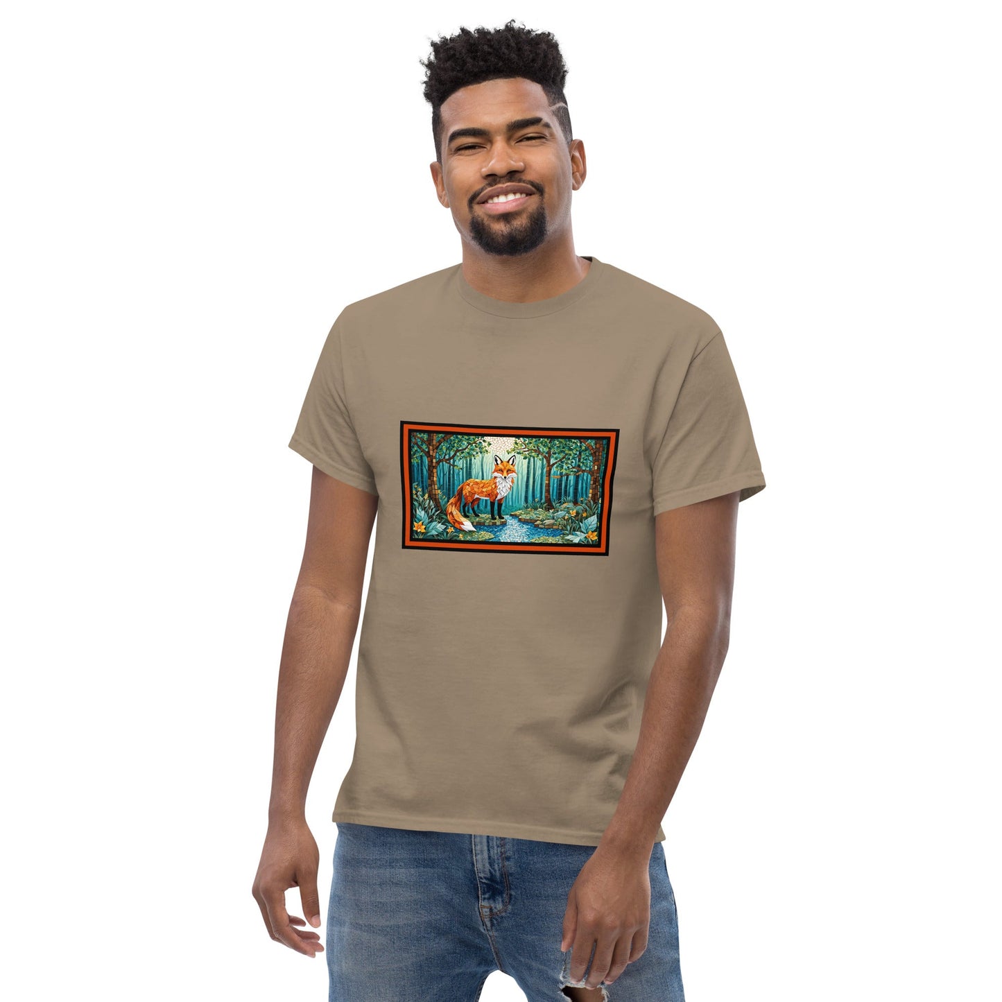 Mosaic Fox By The River Men's Classic Tee - Men's Shirts - Discovery Co.