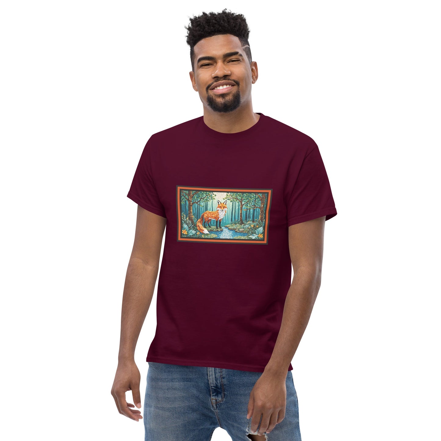 Mosaic Fox By The River Men's Classic Tee - Men's Shirts - Discovery Co.