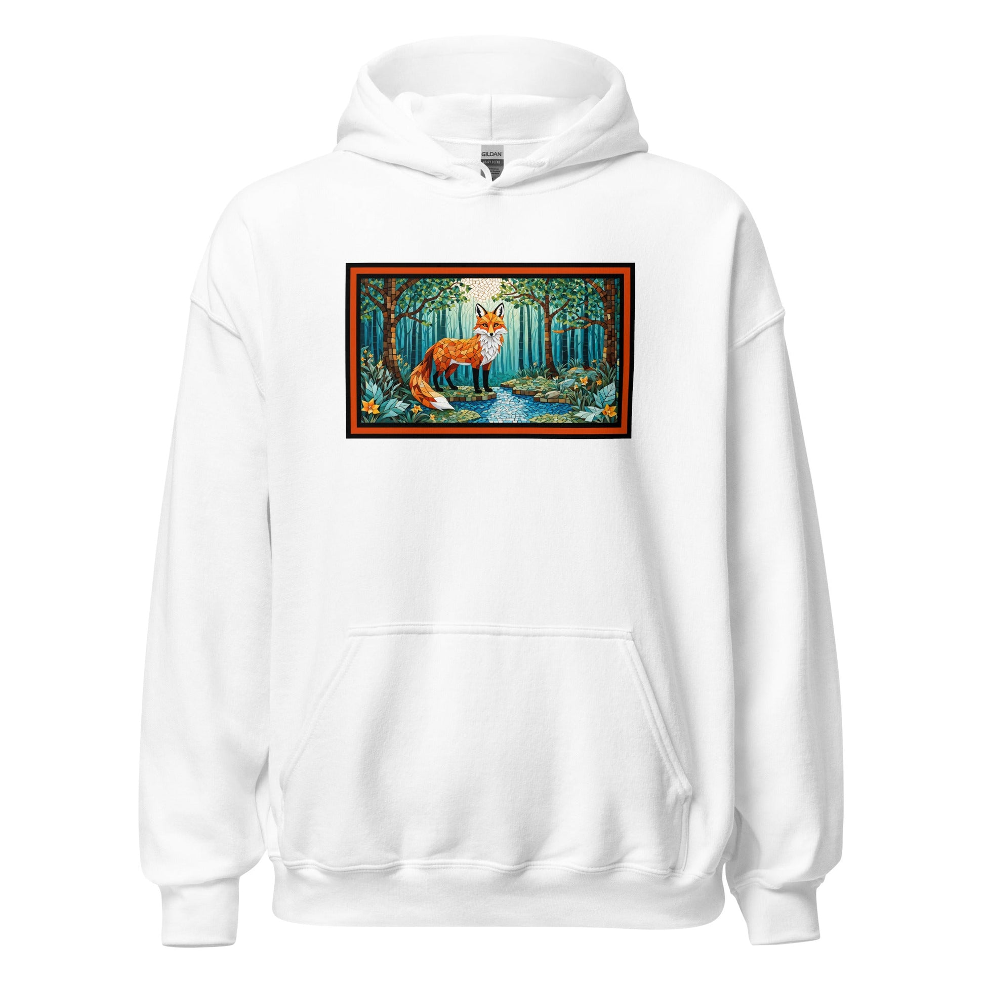 Mosaic Fox By The River Men's (Unisex) Hoodie - Hoodies - Discovery Co.