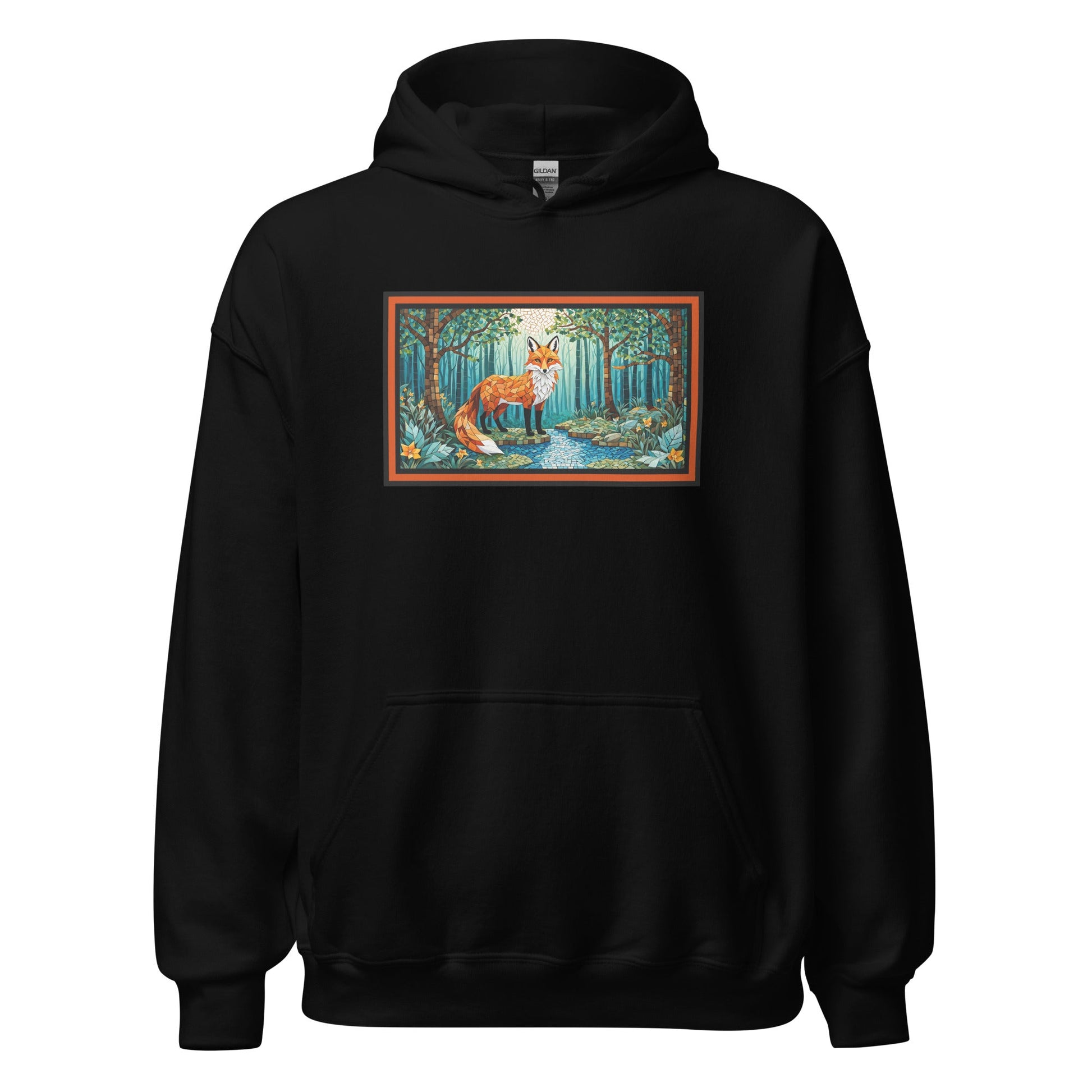 Mosaic Fox By The River Men's (Unisex) Hoodie - Hoodies - Discovery Co.