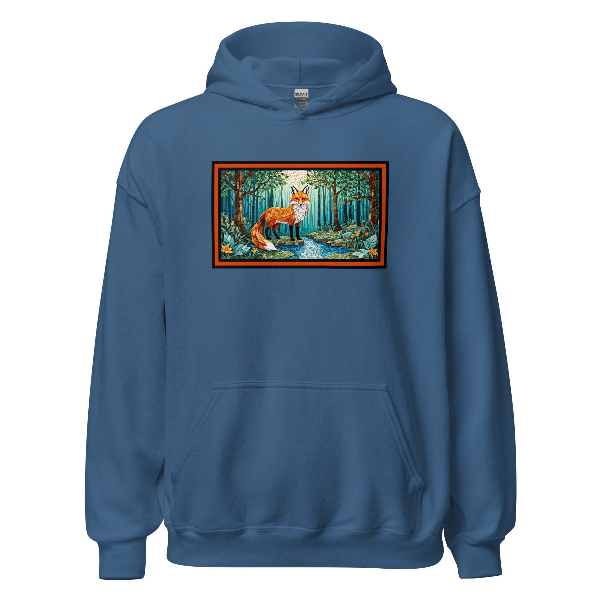 Mosaic Fox By The River Men's (Unisex) Hoodie - Hoodies - Discovery Co.