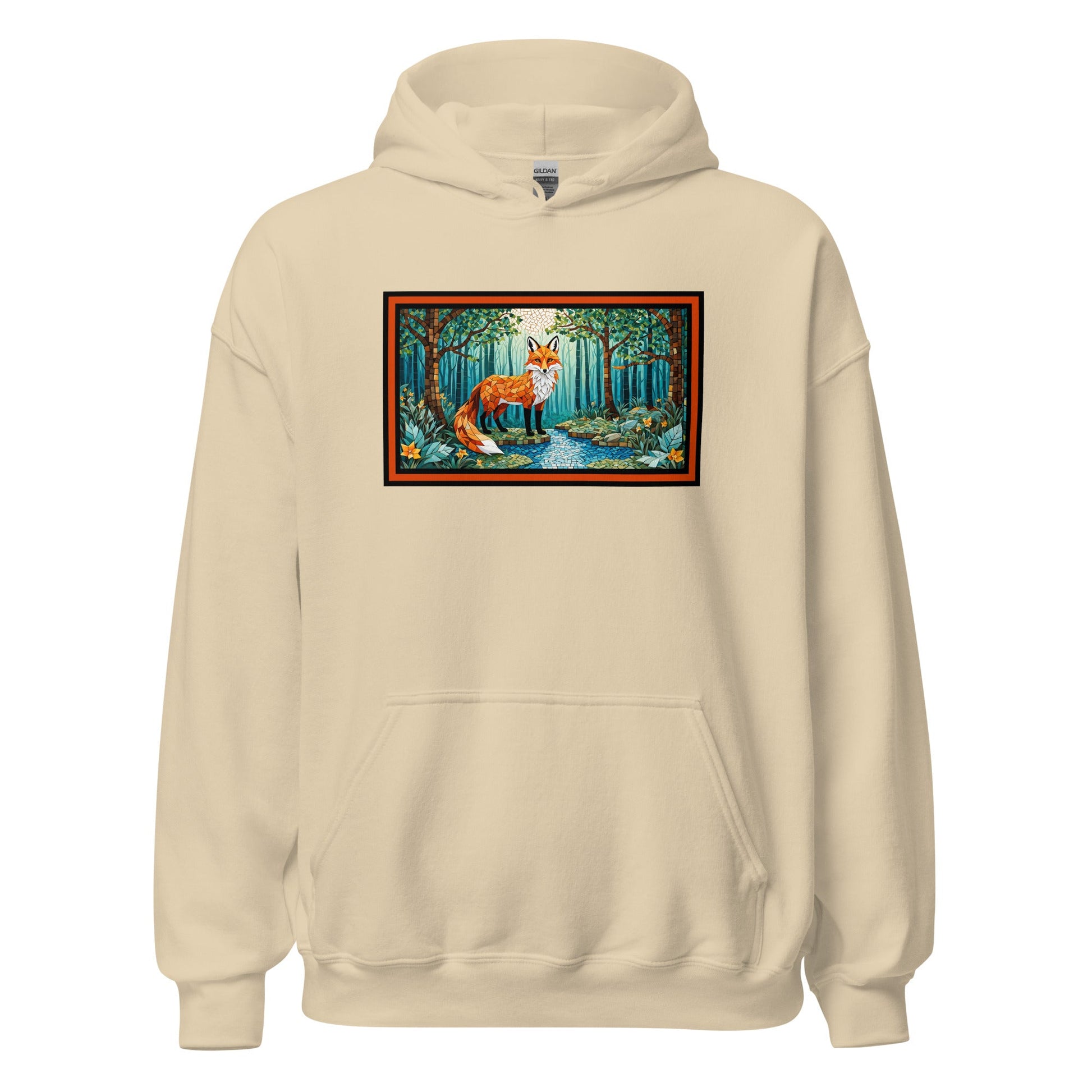 Mosaic Fox By The River Men's (Unisex) Hoodie - Hoodies - Discovery Co.