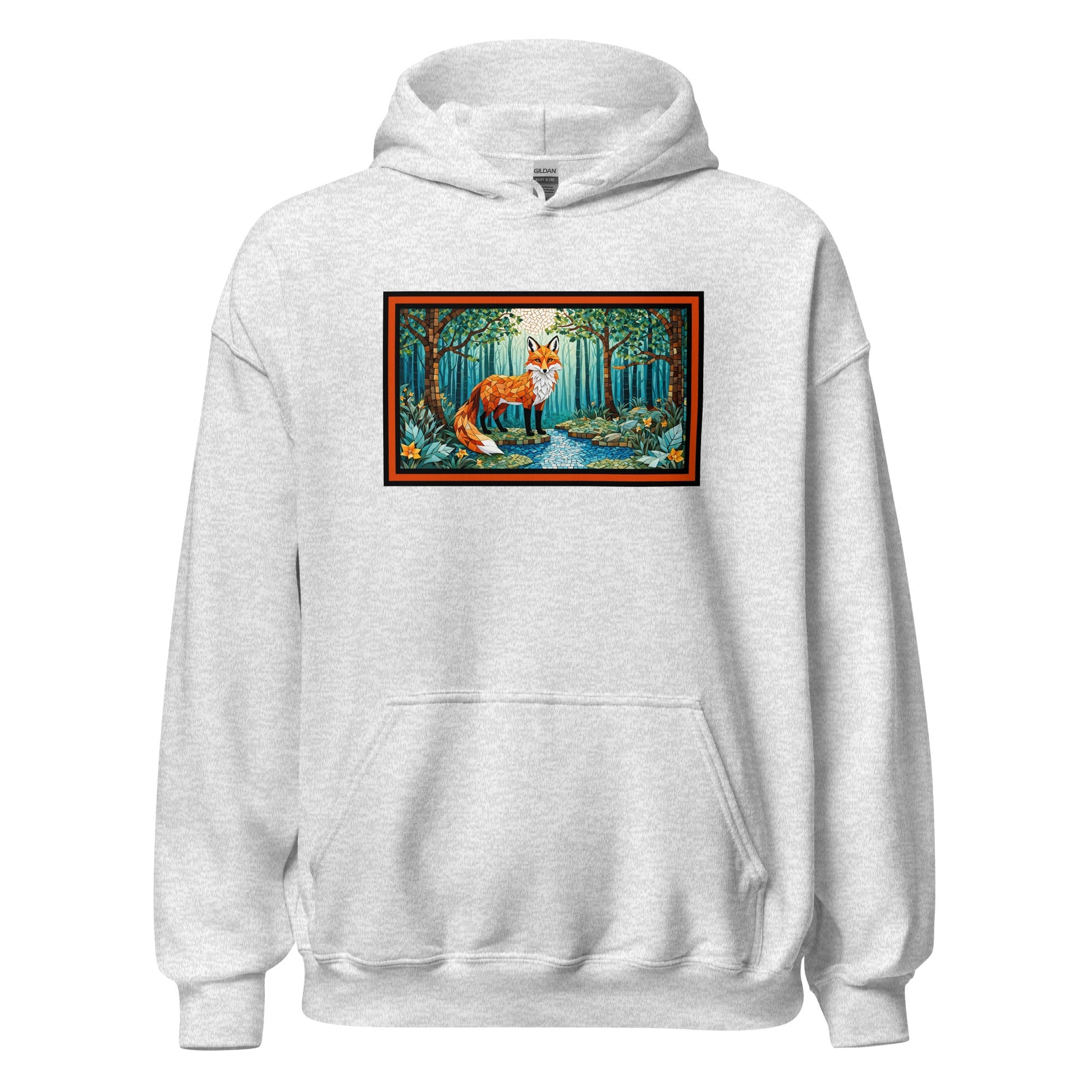 Mosaic Fox By The River Men's (Unisex) Hoodie - Hoodies - Discovery Co.