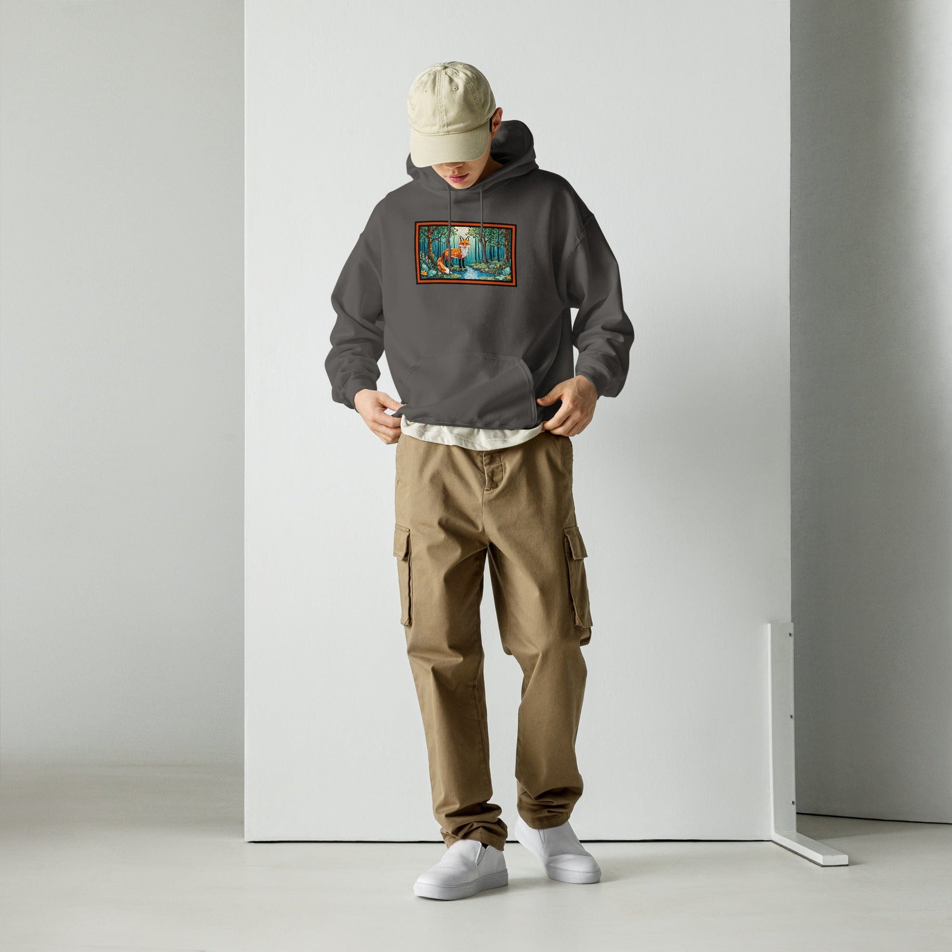 Mosaic Fox By The River Men's (Unisex) Hoodie - Hoodies - Discovery Co.