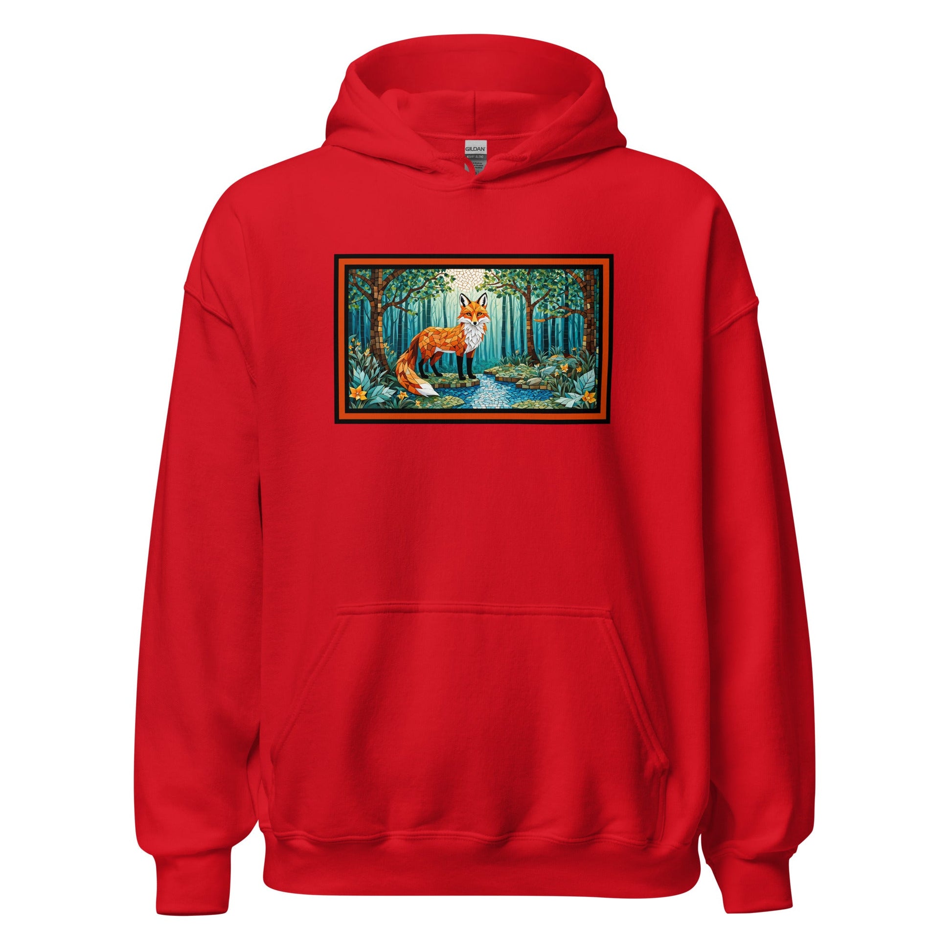 Mosaic Fox By The River Men's (Unisex) Hoodie - Hoodies - Discovery Co.