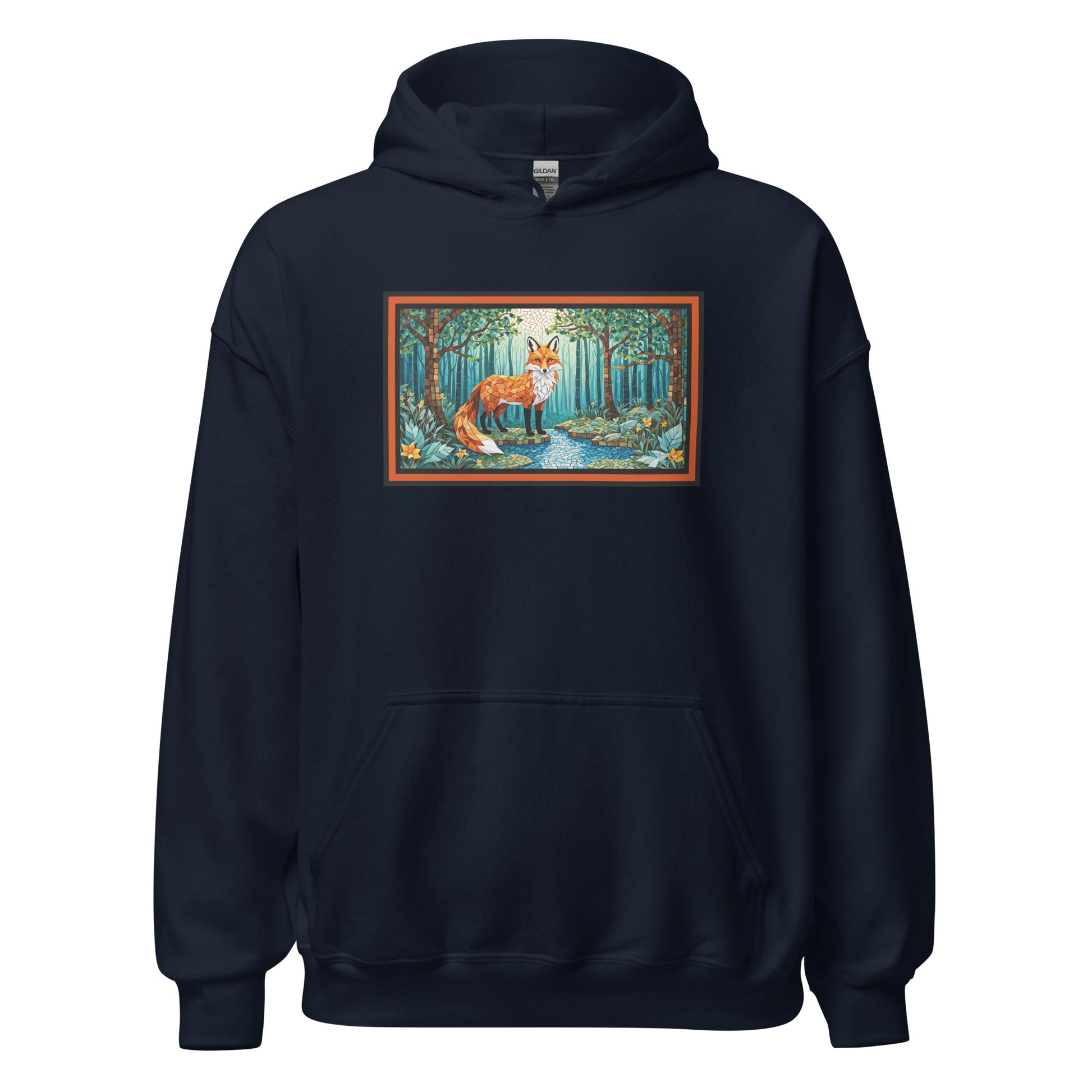 Mosaic Fox By The River Men's (Unisex) Hoodie - Hoodies - Discovery Co.
