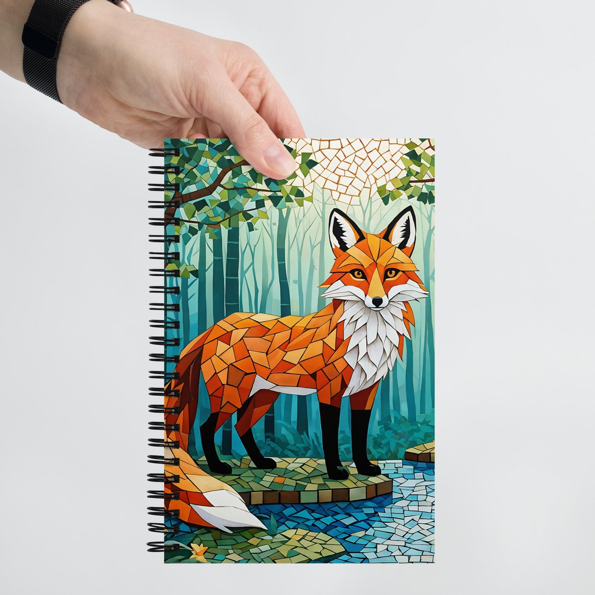 Mosaic Fox By The River Spiral Notebook - Spiral Notebooks - Discovery Co.