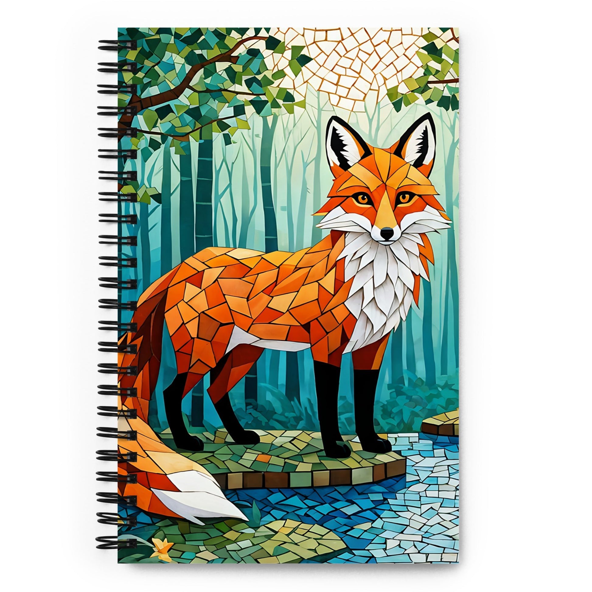 Mosaic Fox By The River Spiral Notebook - Spiral Notebooks - Discovery Co.