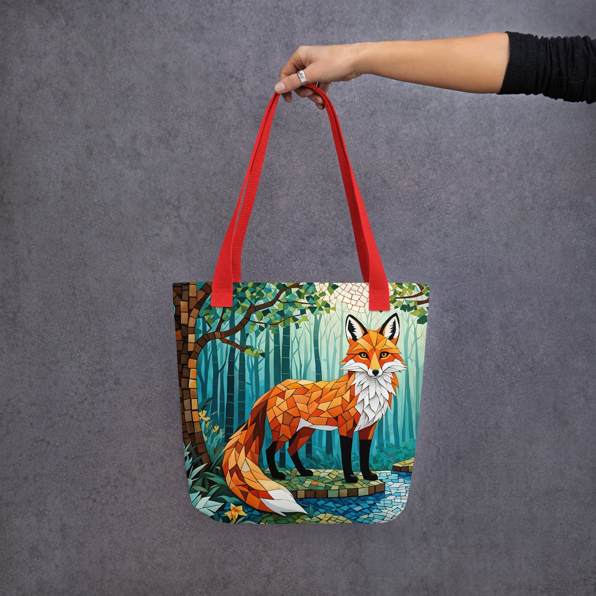 Mosaic Fox By The River Tote Bag - Tote Bags - Discovery Co.