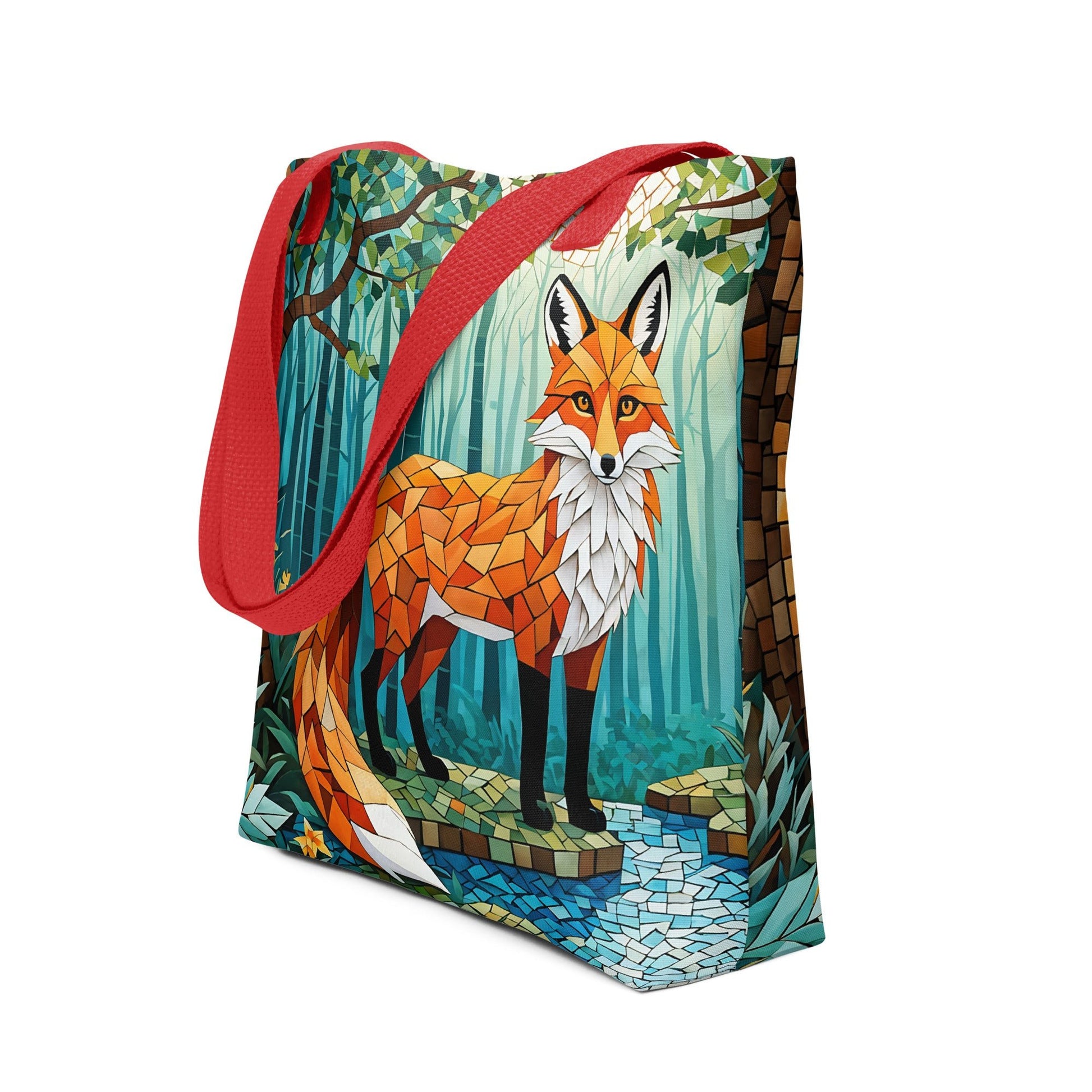 Mosaic Fox By The River Tote Bag - Tote Bags - Discovery Co.