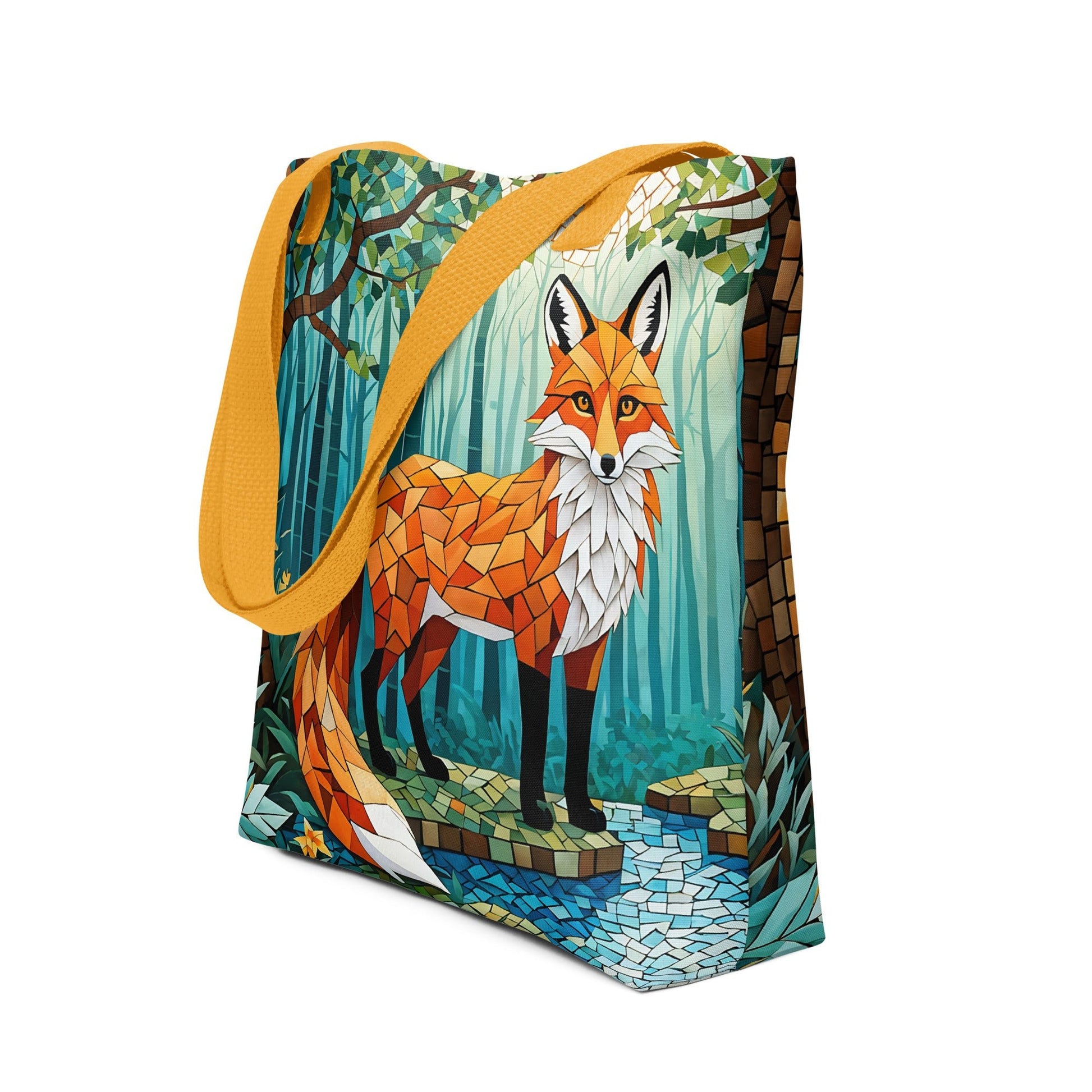 Mosaic Fox By The River Tote Bag - Tote Bags - Discovery Co.