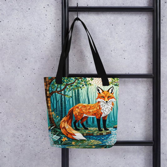 Mosaic Fox By The River Tote Bag - Tote Bags - Discovery Co.