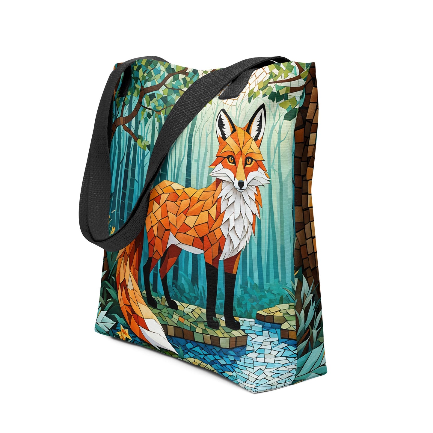 Mosaic Fox By The River Tote Bag - Tote Bags - Discovery Co.