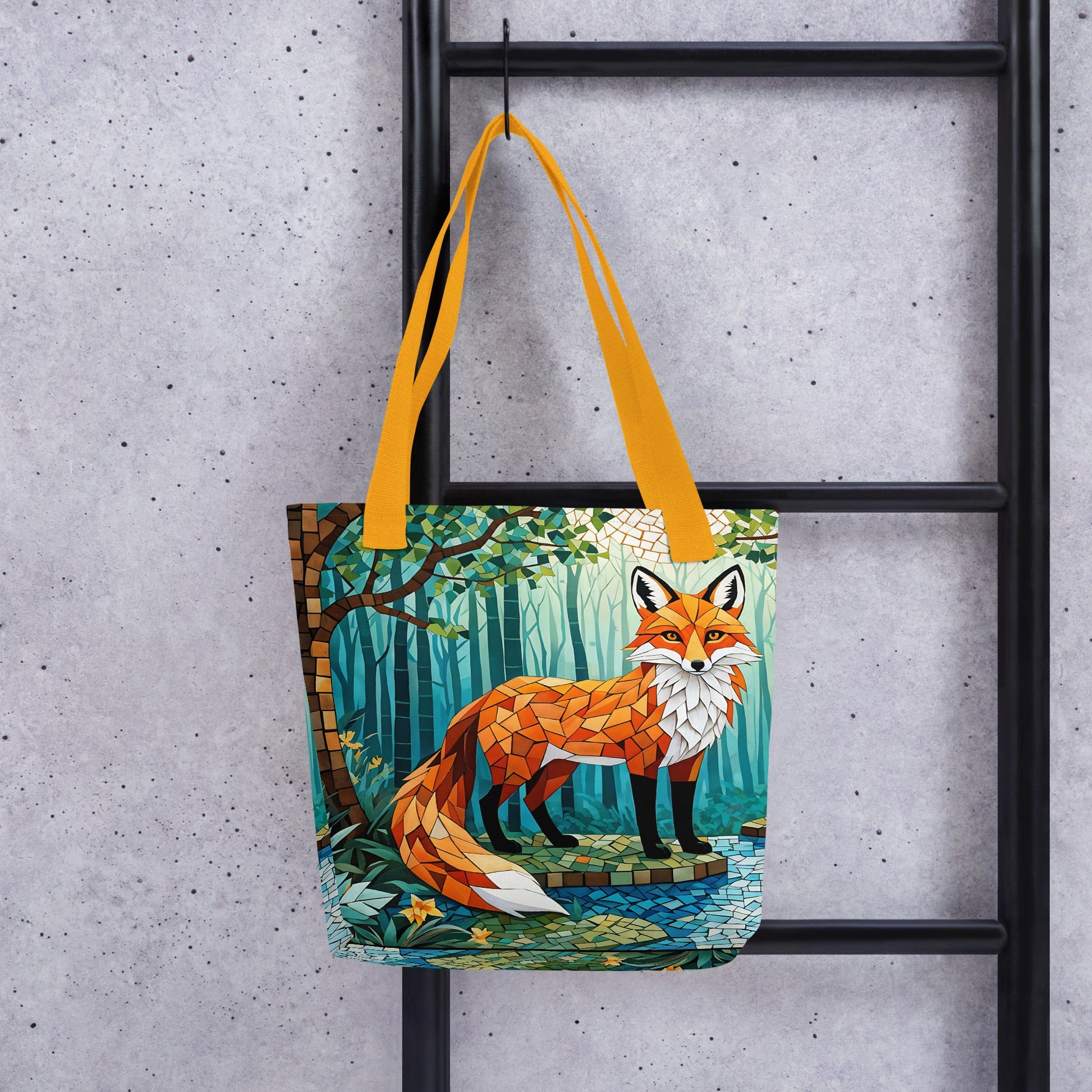 Mosaic Fox By The River Tote Bag - Tote Bags - Discovery Co.