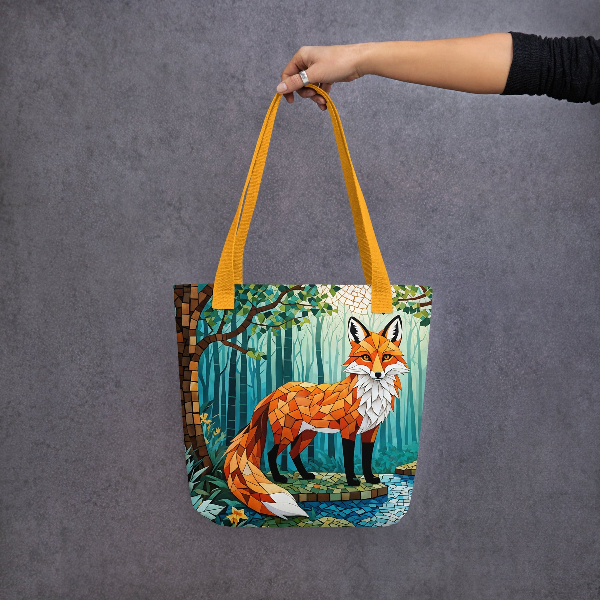 Mosaic Fox By The River Tote Bag - Tote Bags - Discovery Co.