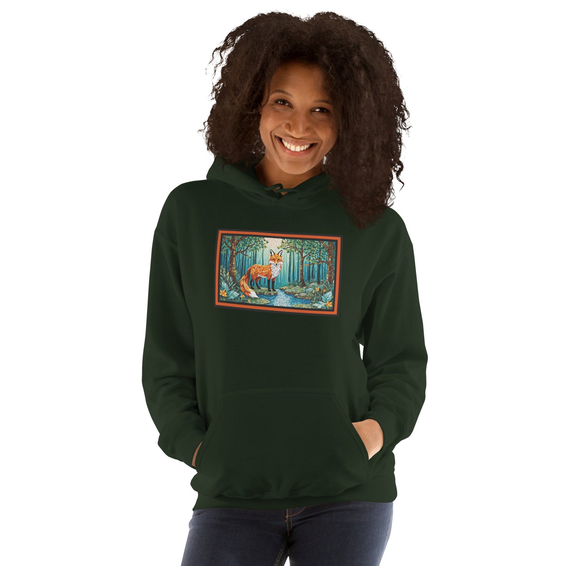 Mosaic Fox By The River Women's (Unisex) Hoodie - Hoodies - Discovery Co.