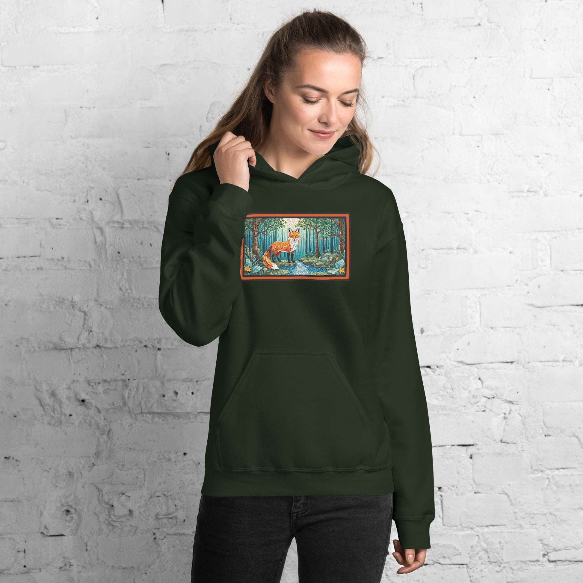 Mosaic Fox By The River Women's (Unisex) Hoodie - Hoodies - Discovery Co.