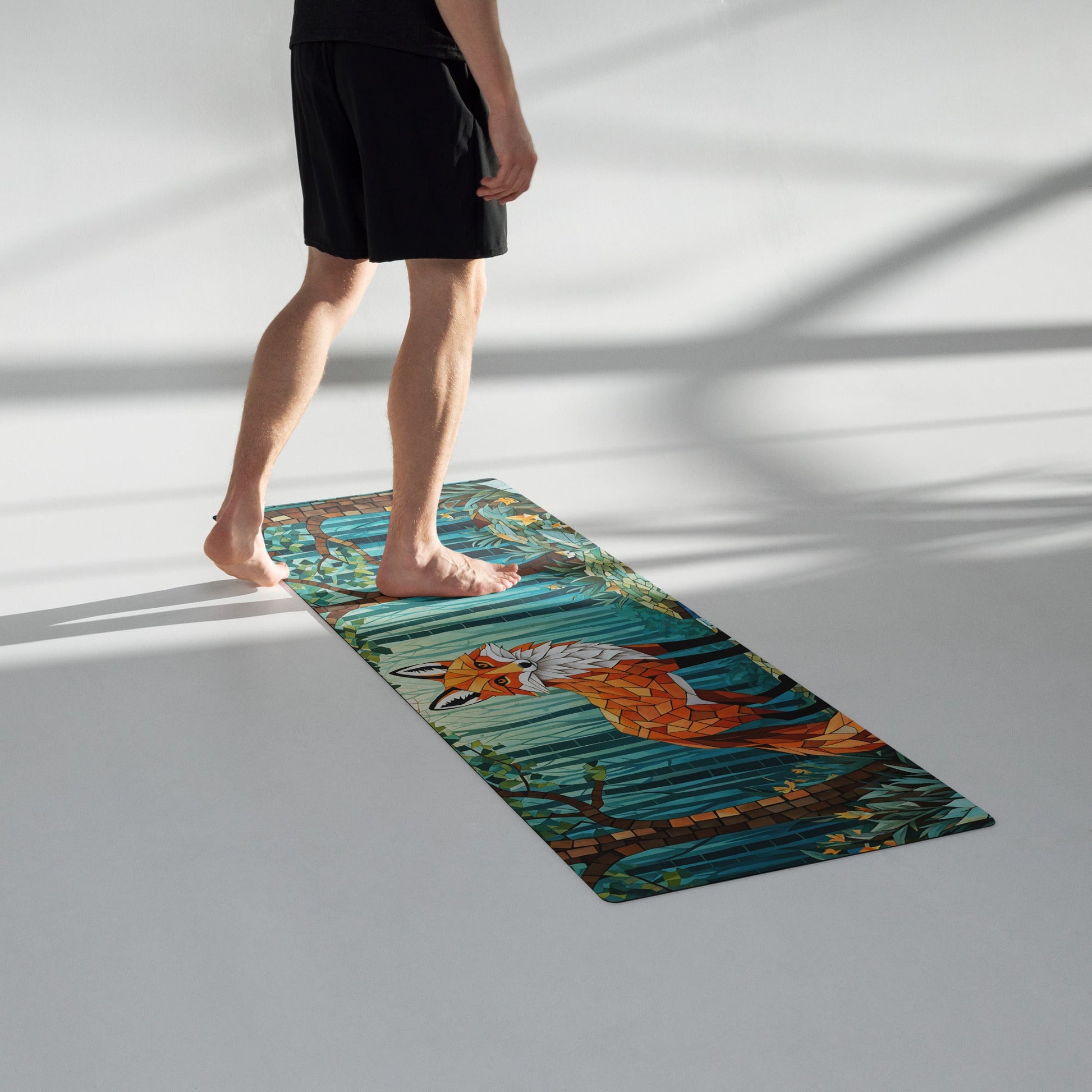 Mosaic Fox By The River Yoga Mat - Yoga Mat - Discovery Co.