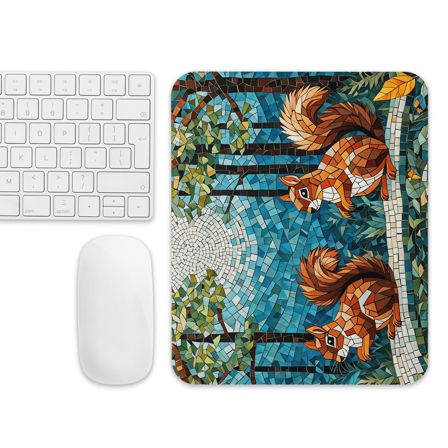 Mosaic Squirrel In The Forest Mouse Pad - Mouse Pads - Discovery Co.