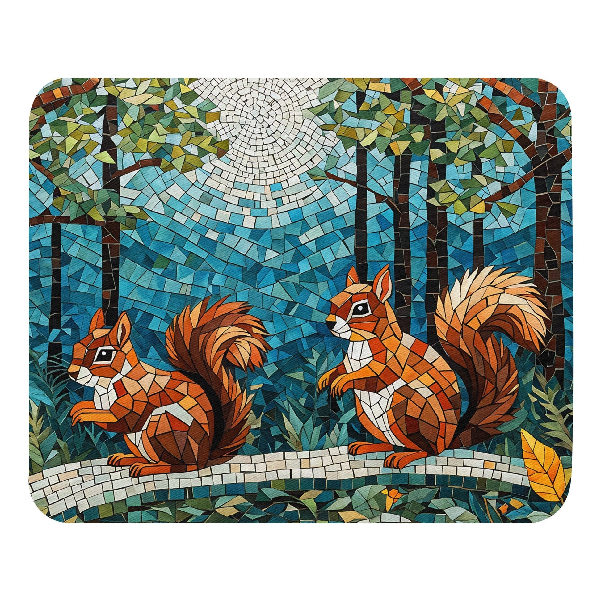 Mosaic Squirrel In The Forest Mouse Pad - Mouse Pads - Discovery Co.