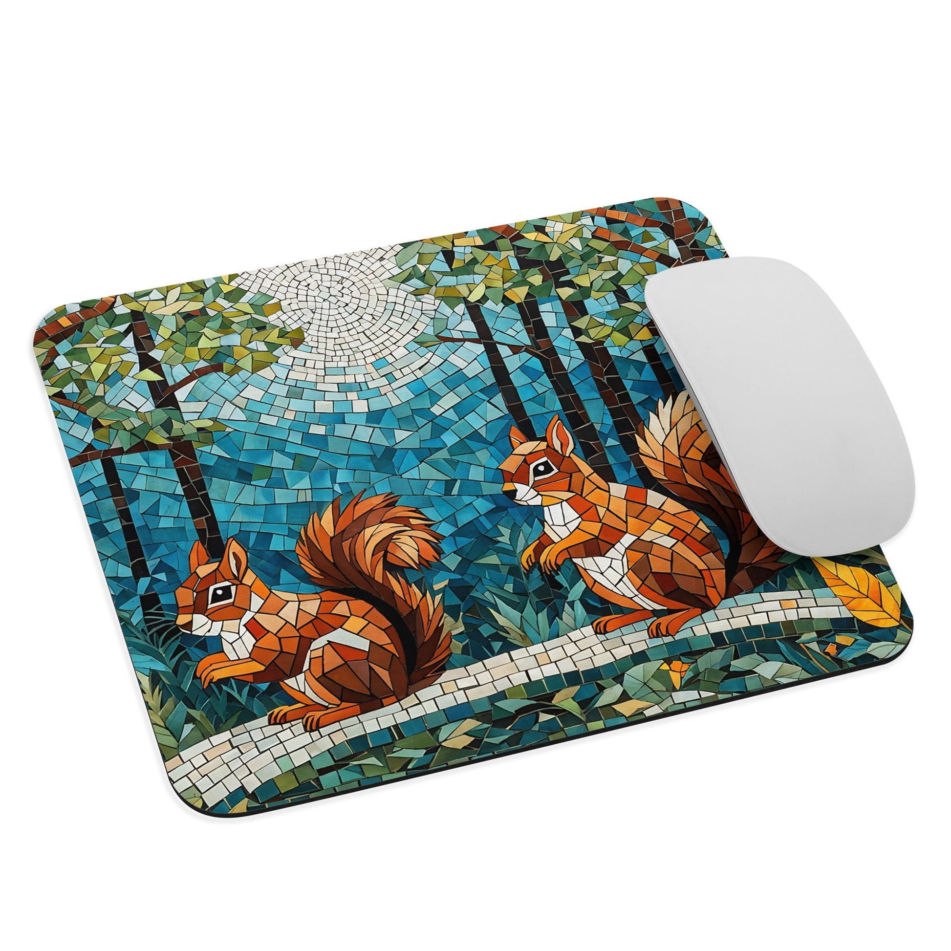 Mosaic Squirrel In The Forest Mouse Pad - Mouse Pads - Discovery Co.