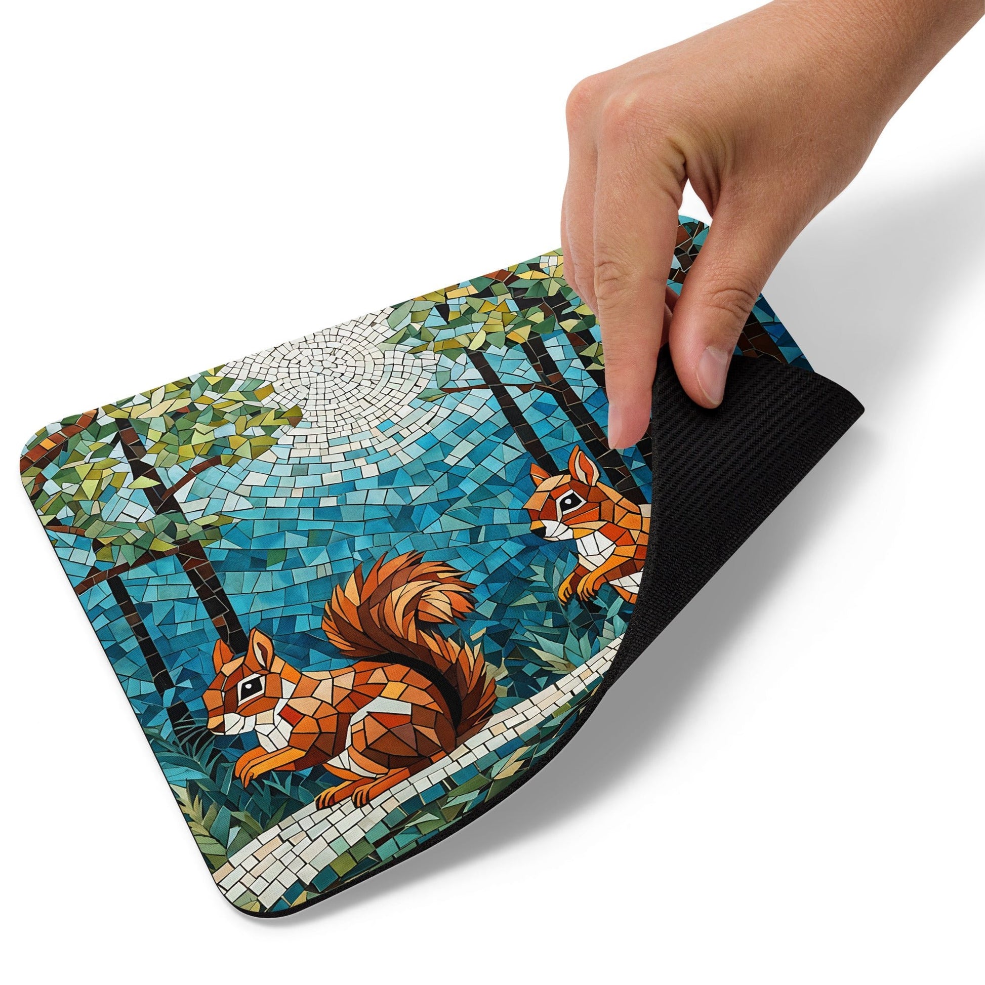 Mosaic Squirrel In The Forest Mouse Pad - Mouse Pads - Discovery Co.