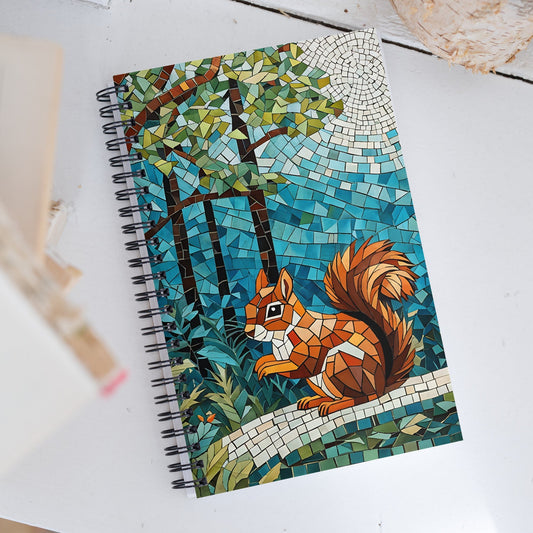 Mosaic Squirrel In The Forest Spiral Notebook - Spiral Notebooks - Discovery Co.