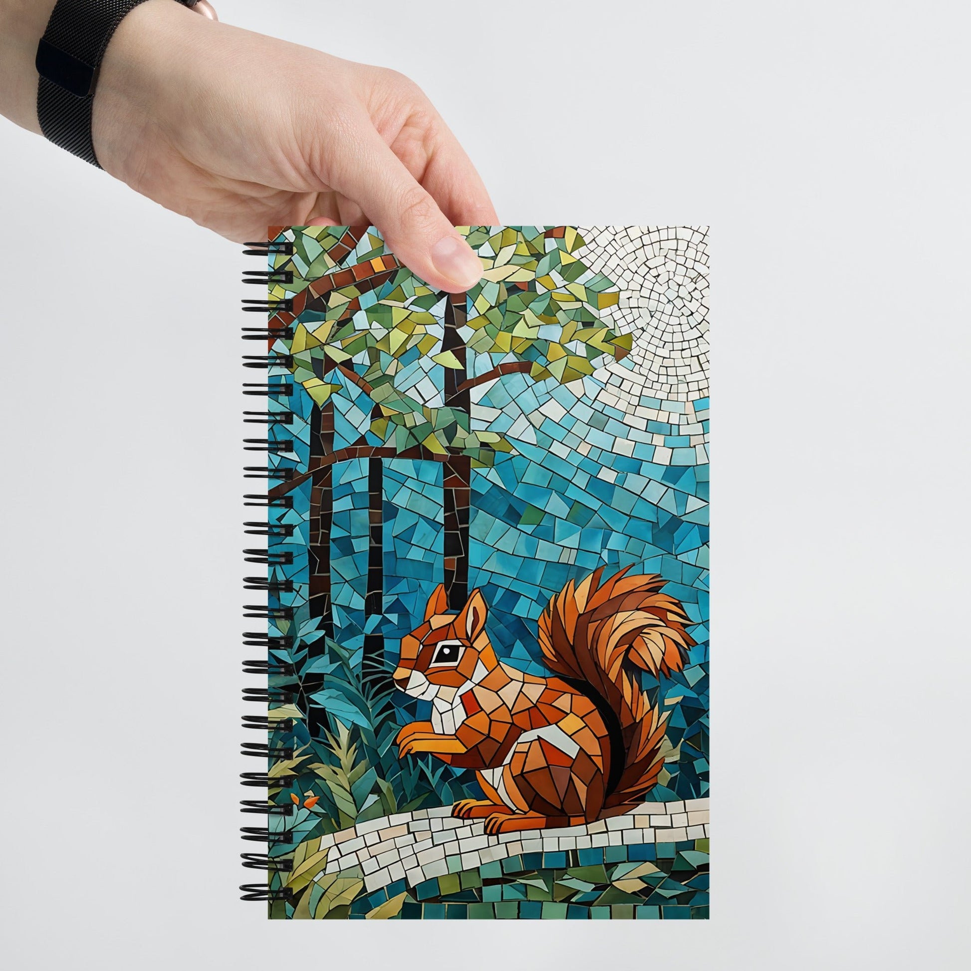 Mosaic Squirrel In The Forest Spiral Notebook - Spiral Notebooks - Discovery Co.