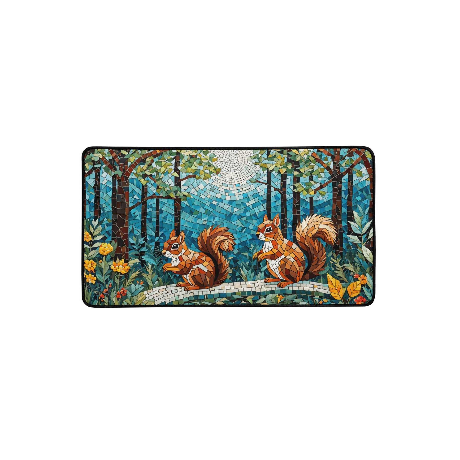 Mosaic Squirrels In The Forest Desk Mat - Mouse Pads - Discovery Co.