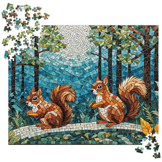 Mosaic Squirrels In The Forest Jigsaw Puzzle - Puzzle - Discovery Co.