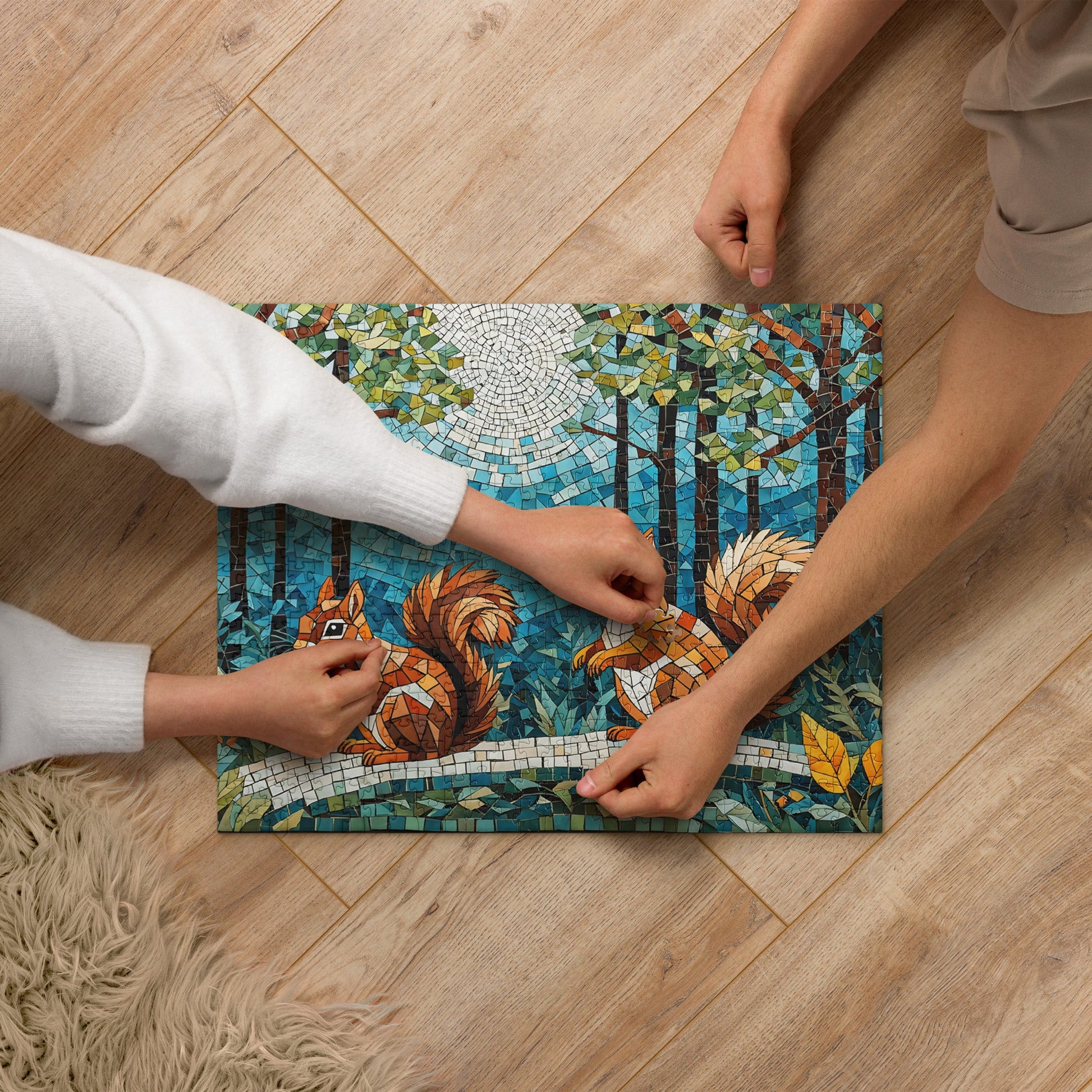 Mosaic Squirrels In The Forest Jigsaw Puzzle - Puzzle - Discovery Co.