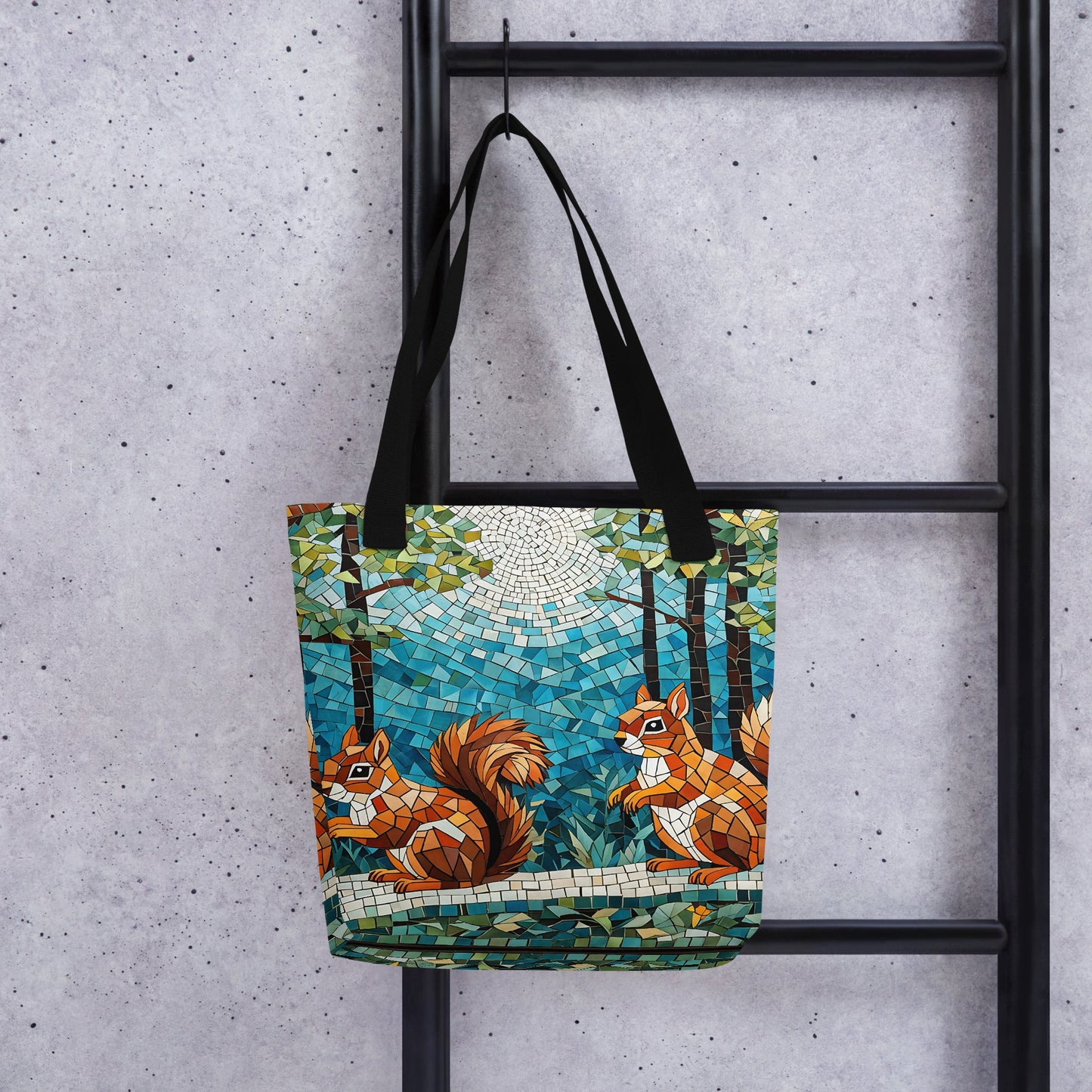 Mosaic Squirrels In The Forest Tote Bag - Tote Bags - Discovery Co.