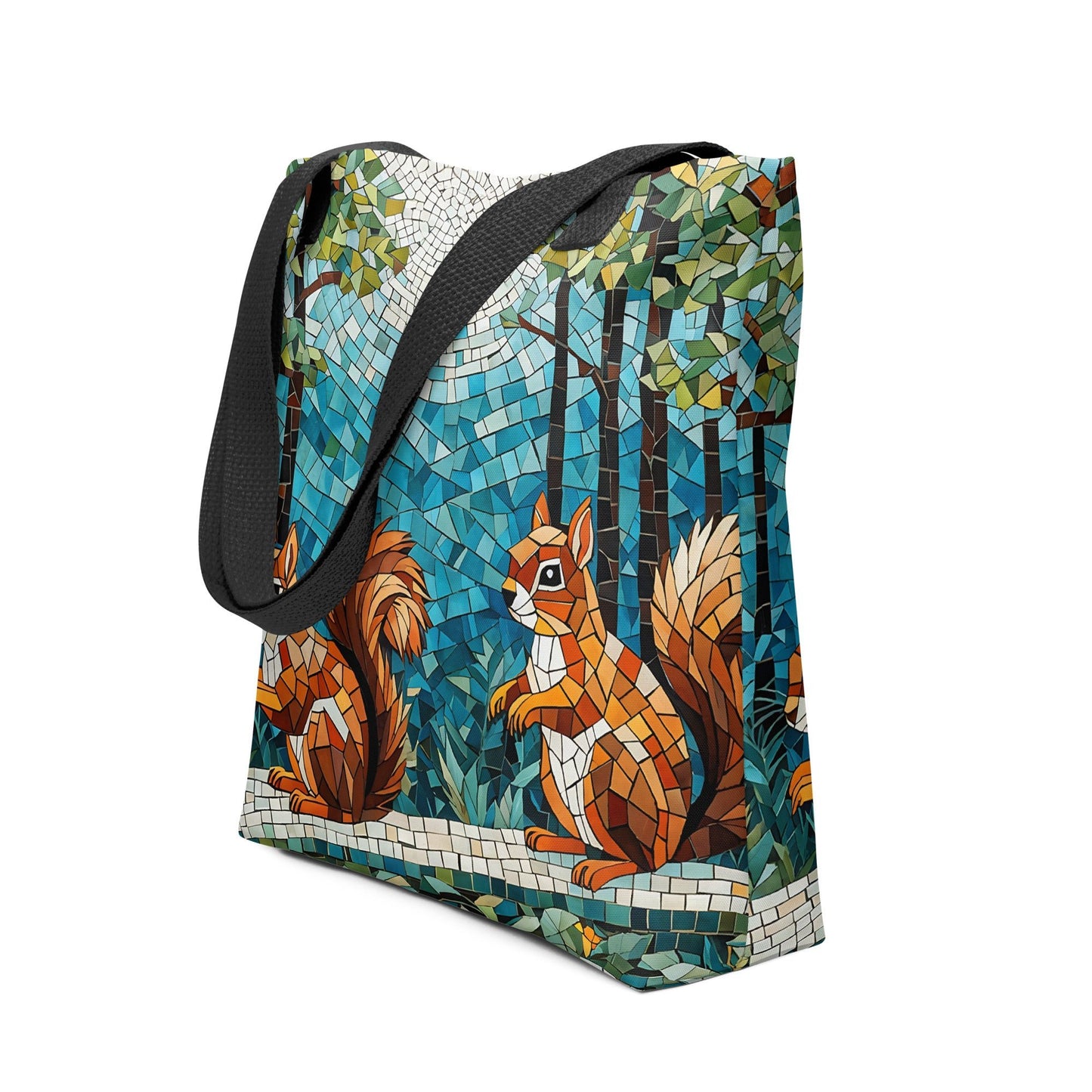 Mosaic Squirrels In The Forest Tote Bag - Tote Bags - Discovery Co.