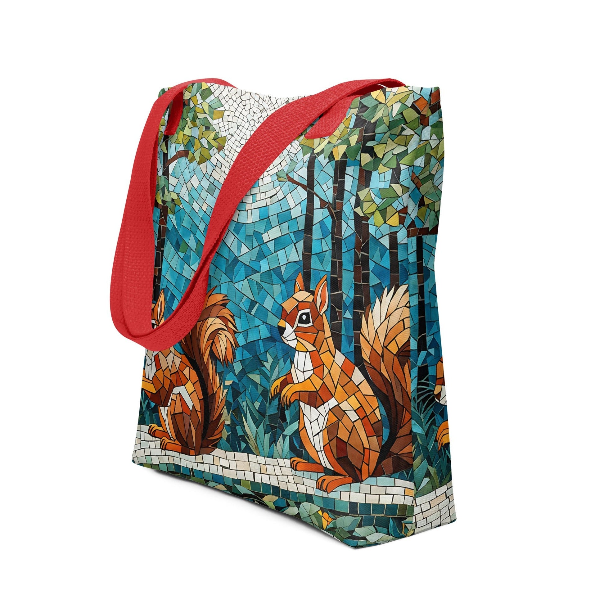 Mosaic Squirrels In The Forest Tote Bag - Tote Bags - Discovery Co.