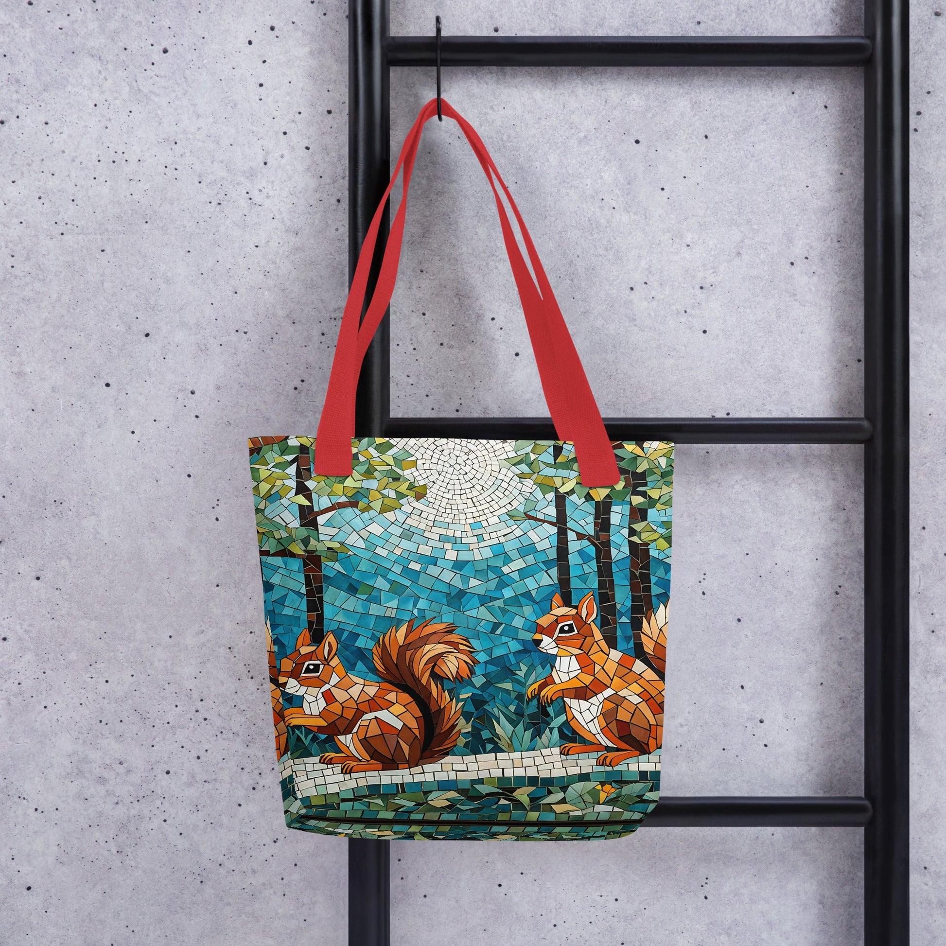 Mosaic Squirrels In The Forest Tote Bag - Tote Bags - Discovery Co.