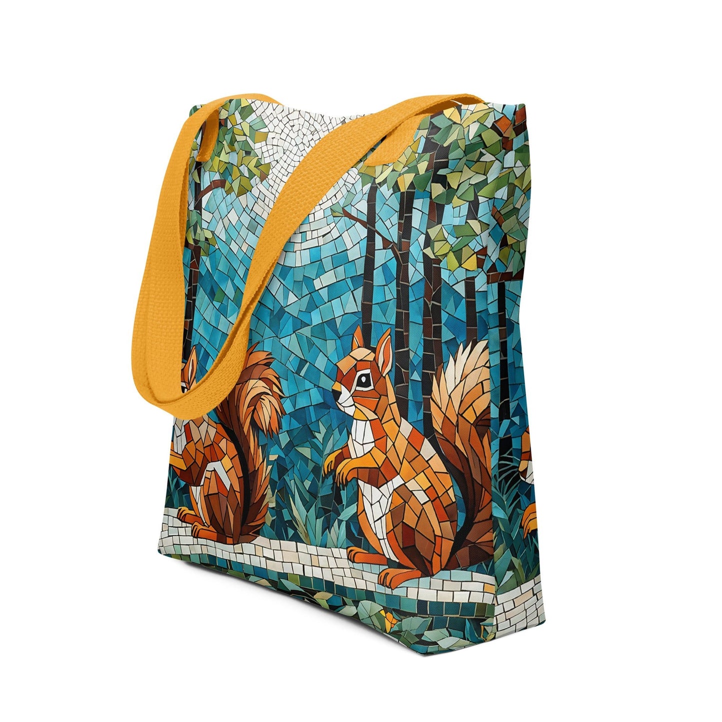 Mosaic Squirrels In The Forest Tote Bag - Tote Bags - Discovery Co.