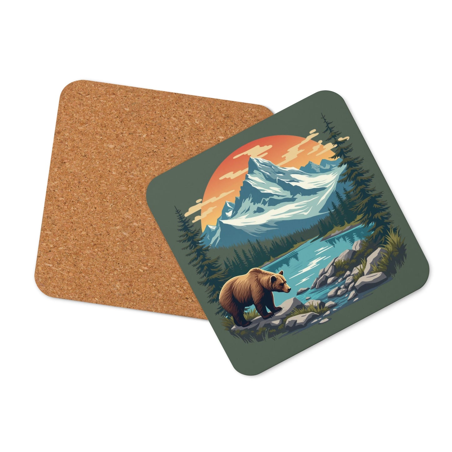 Mountain Bear Cork - Back Coaster - Coasters - Discovery Co.