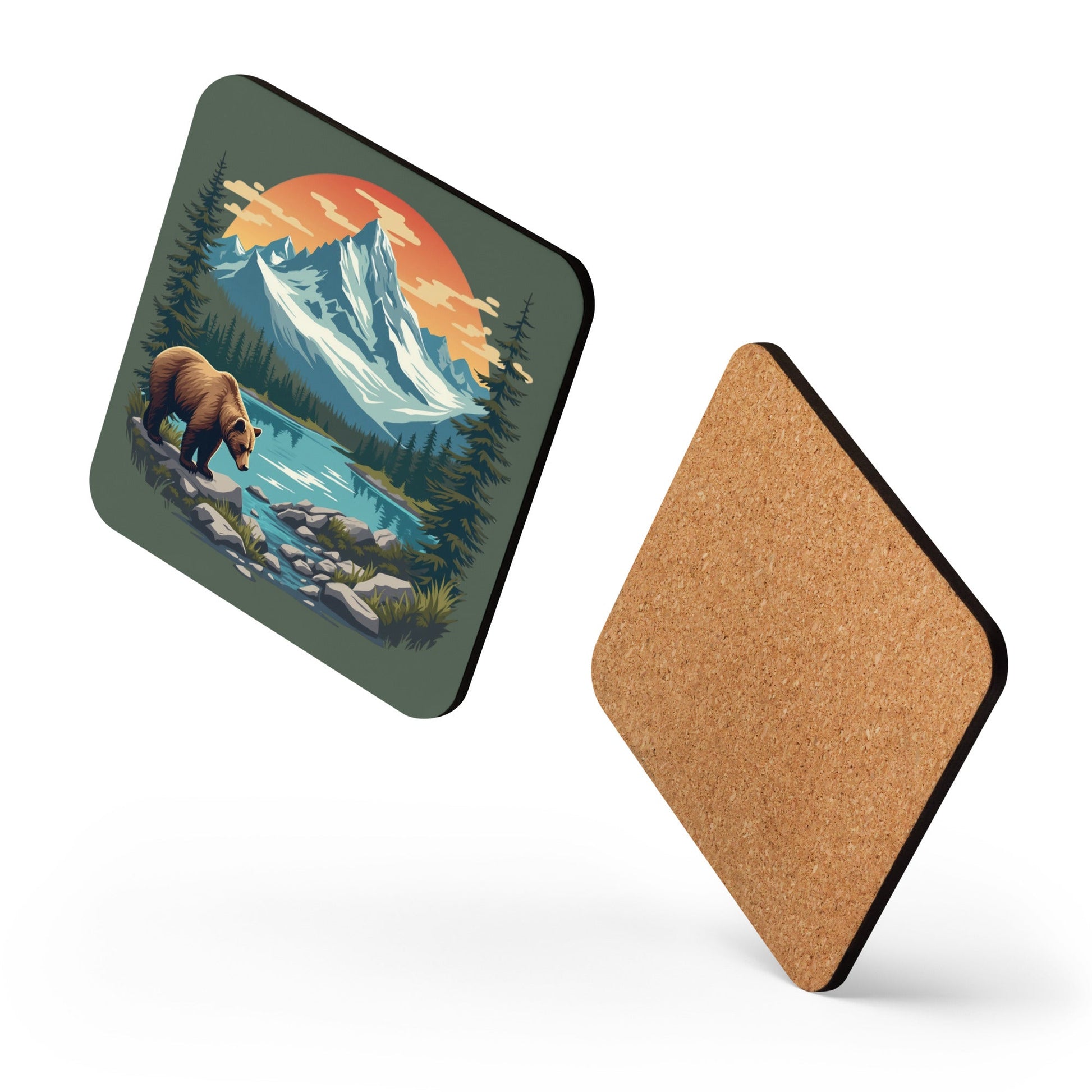 Mountain Bear Cork - Back Coaster - Coasters - Discovery Co.