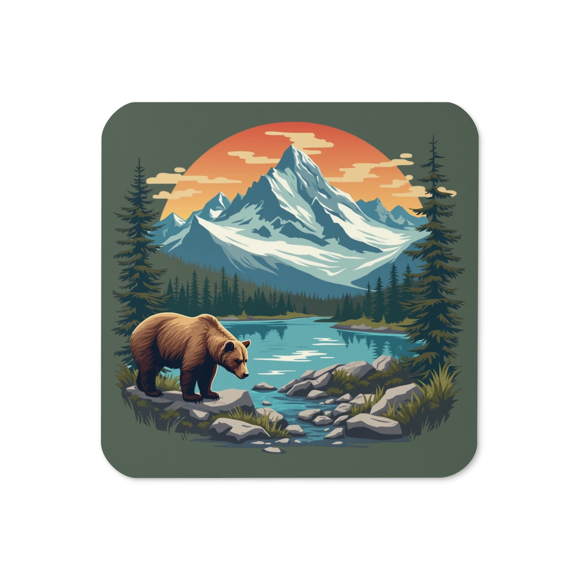 Mountain Bear Cork - Back Coaster - Coasters - Discovery Co.