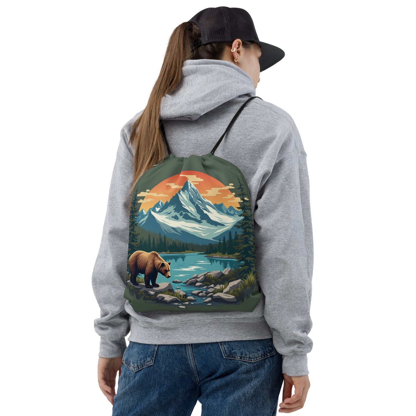 Mountain Bear Drawstring Bag - Drawstring Bag - Discovery Co.