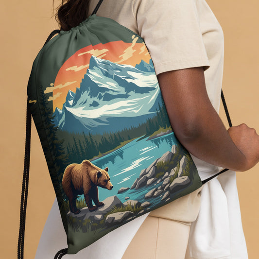 Mountain Bear Drawstring Bag - Drawstring Bag - Discovery Co.