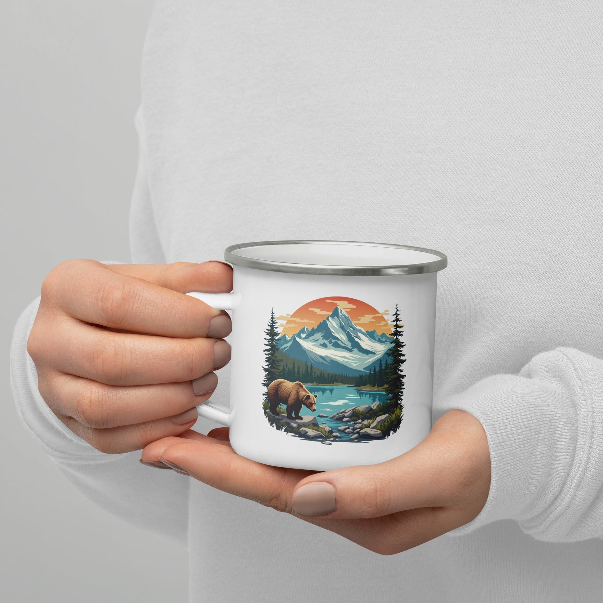 Mountain Bear Enamel Mug - Mugs - Discovery Co.