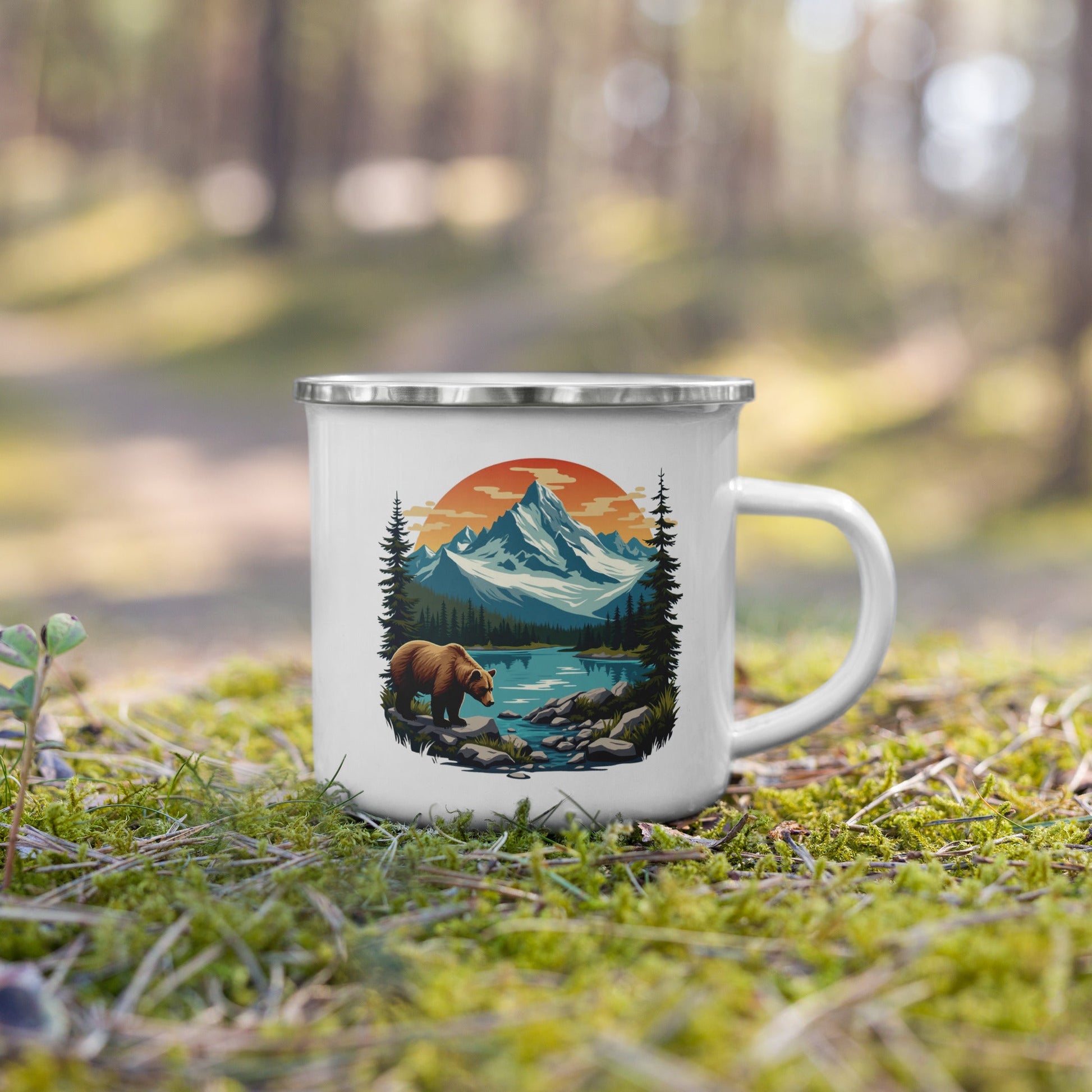 Mountain Bear Enamel Mug - Mugs - Discovery Co.