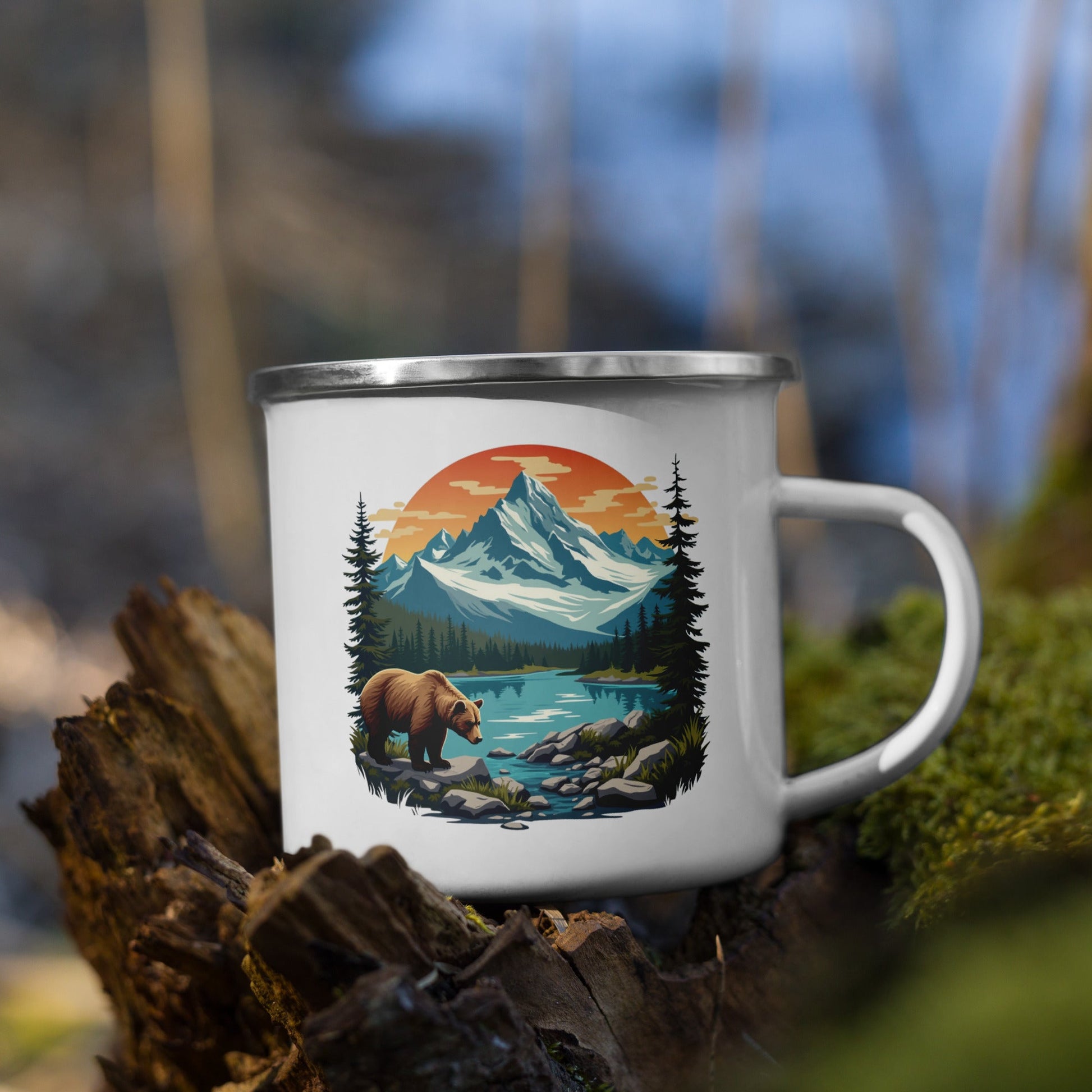 Mountain Bear Enamel Mug - Mugs - Discovery Co.
