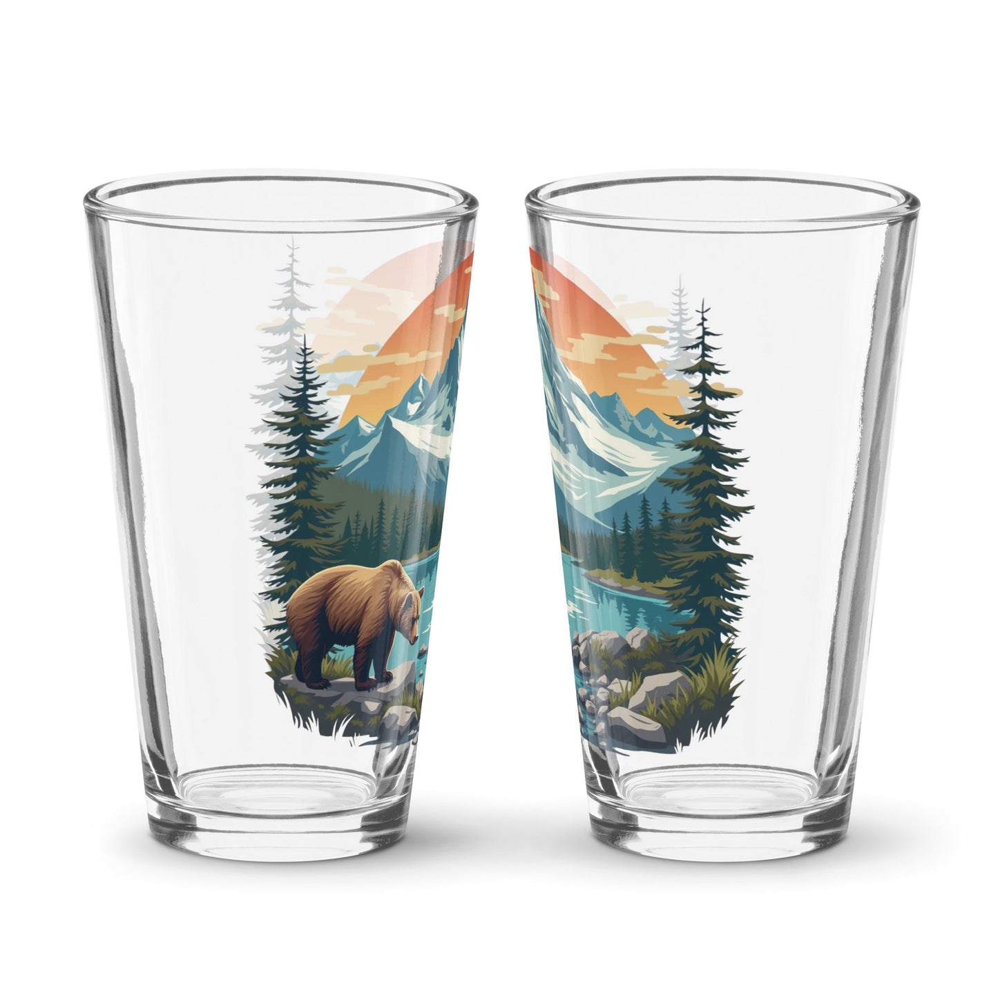 Mountain Bear Pint Glass - Beer Glass - Discovery Co.