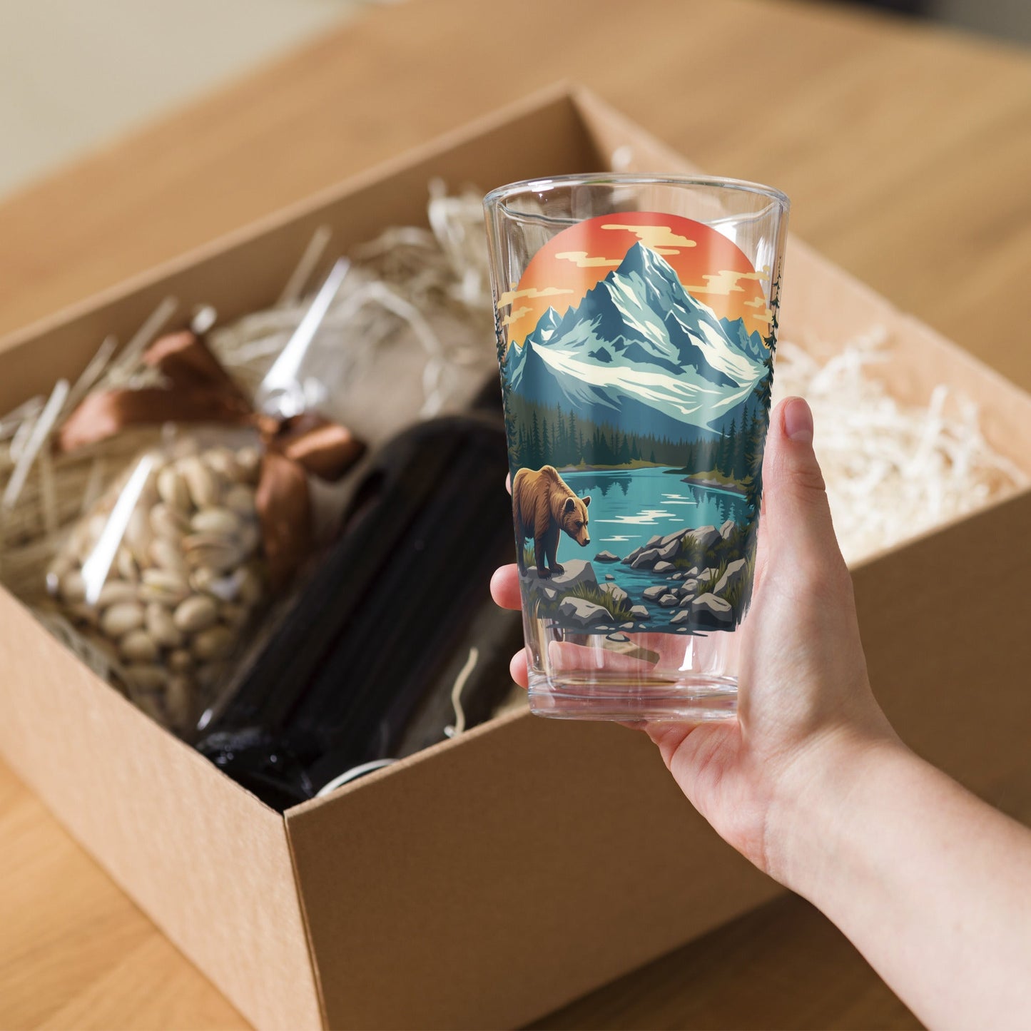 Mountain Bear Pint Glass - Beer Glass - Discovery Co.