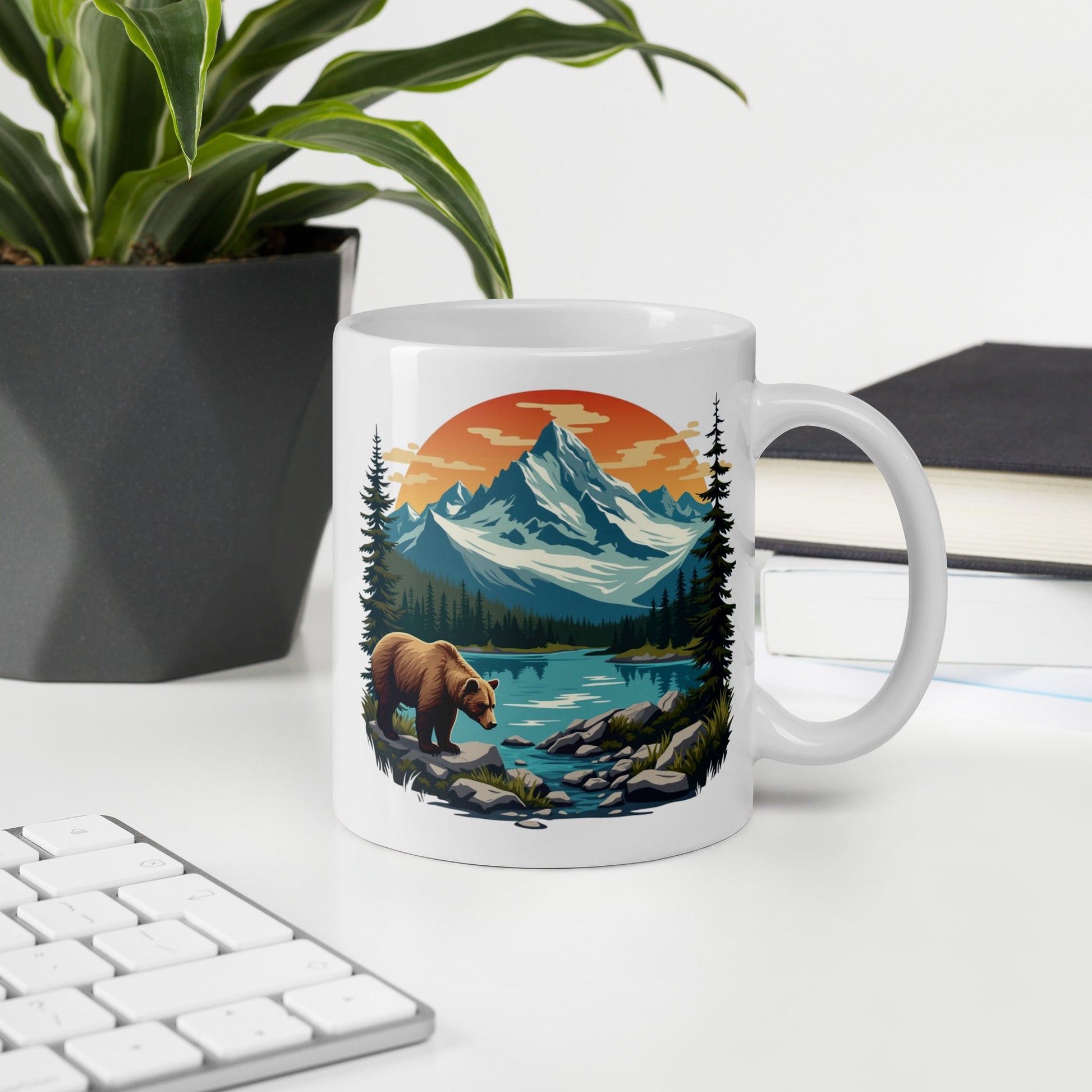 Mountain Bear White Glossy Mug (11 oz, 15 oz, 20 oz) - Mugs - Discovery Co.