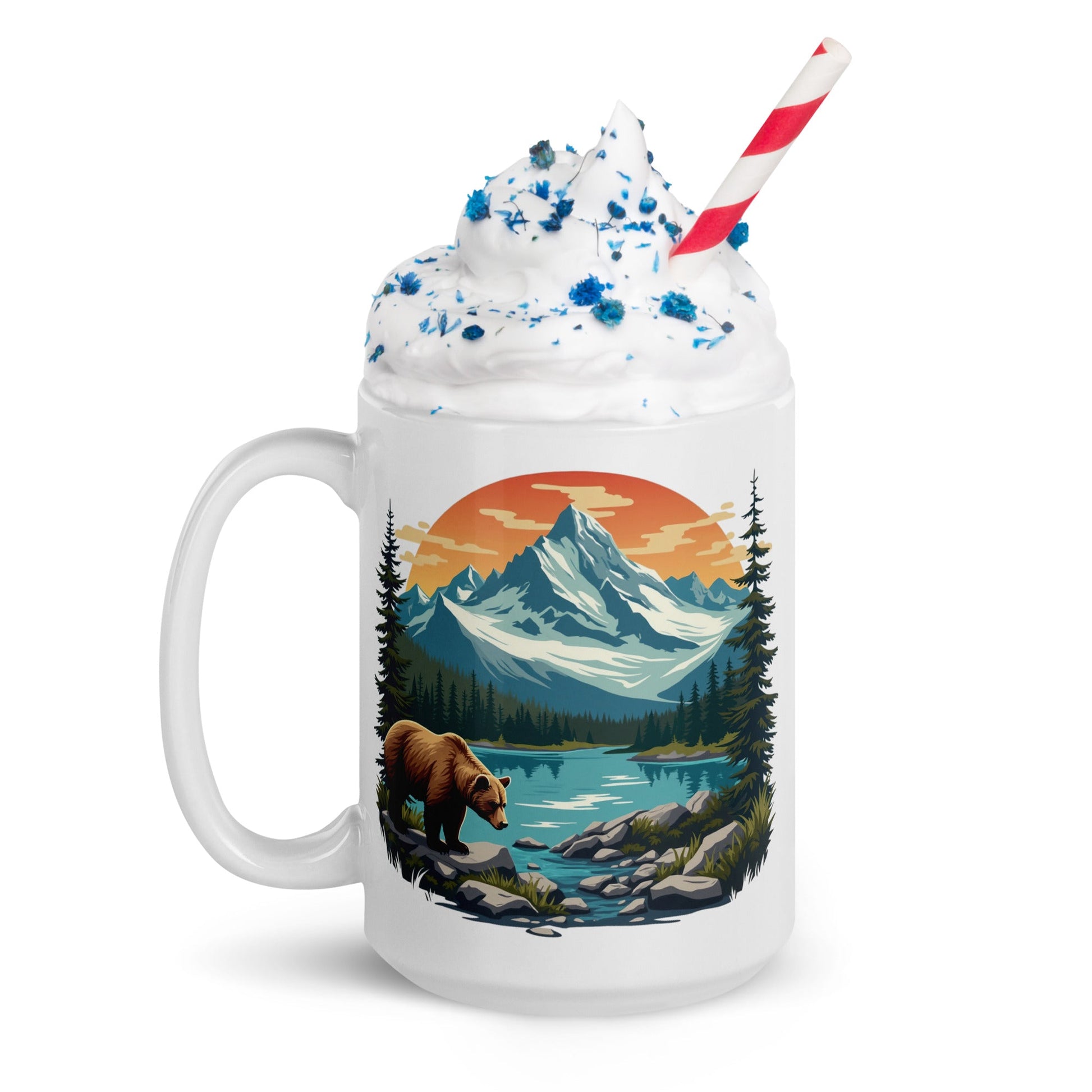 Mountain Bear White Glossy Mug (11 oz, 15 oz, 20 oz) - Mugs - Discovery Co.
