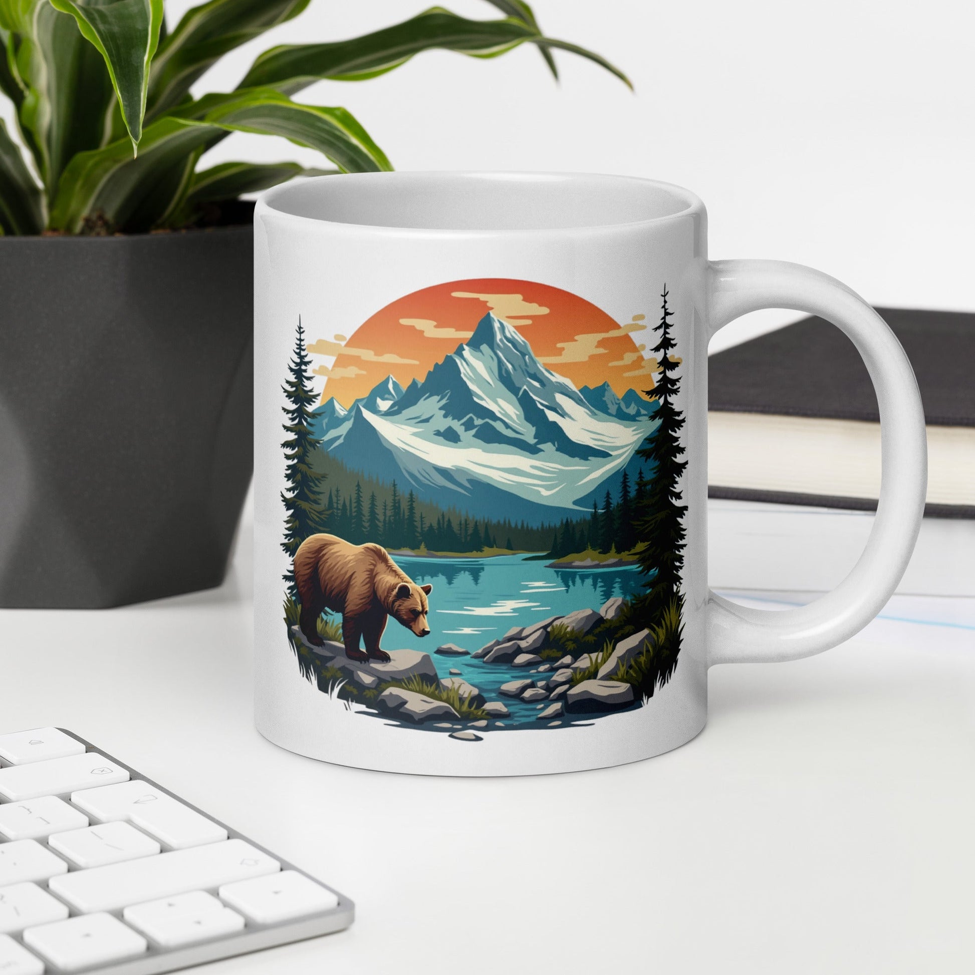 Mountain Bear White Glossy Mug (11 oz, 15 oz, 20 oz) - Mugs - Discovery Co.
